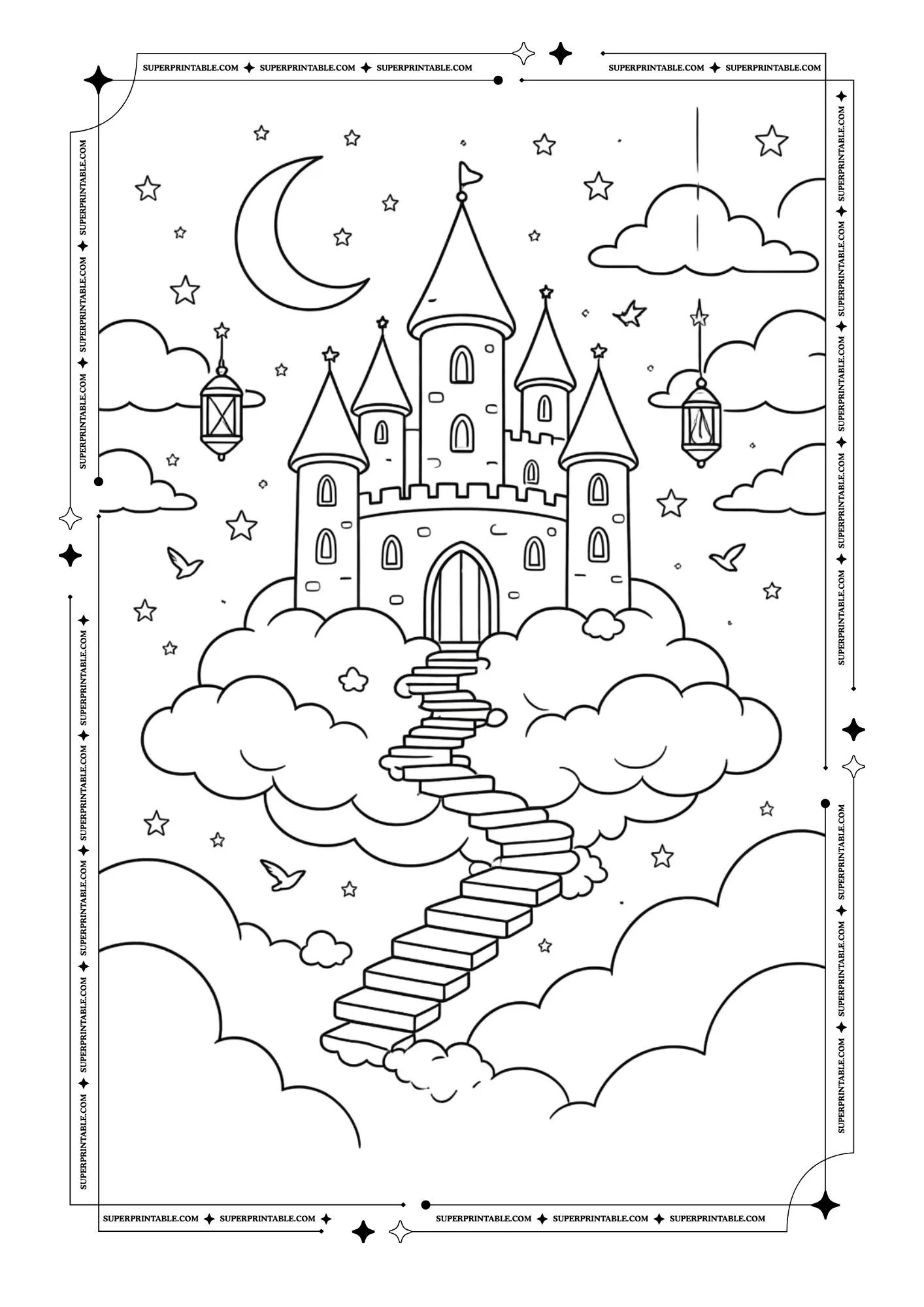 Cute Cloud World Coloring Pages 2