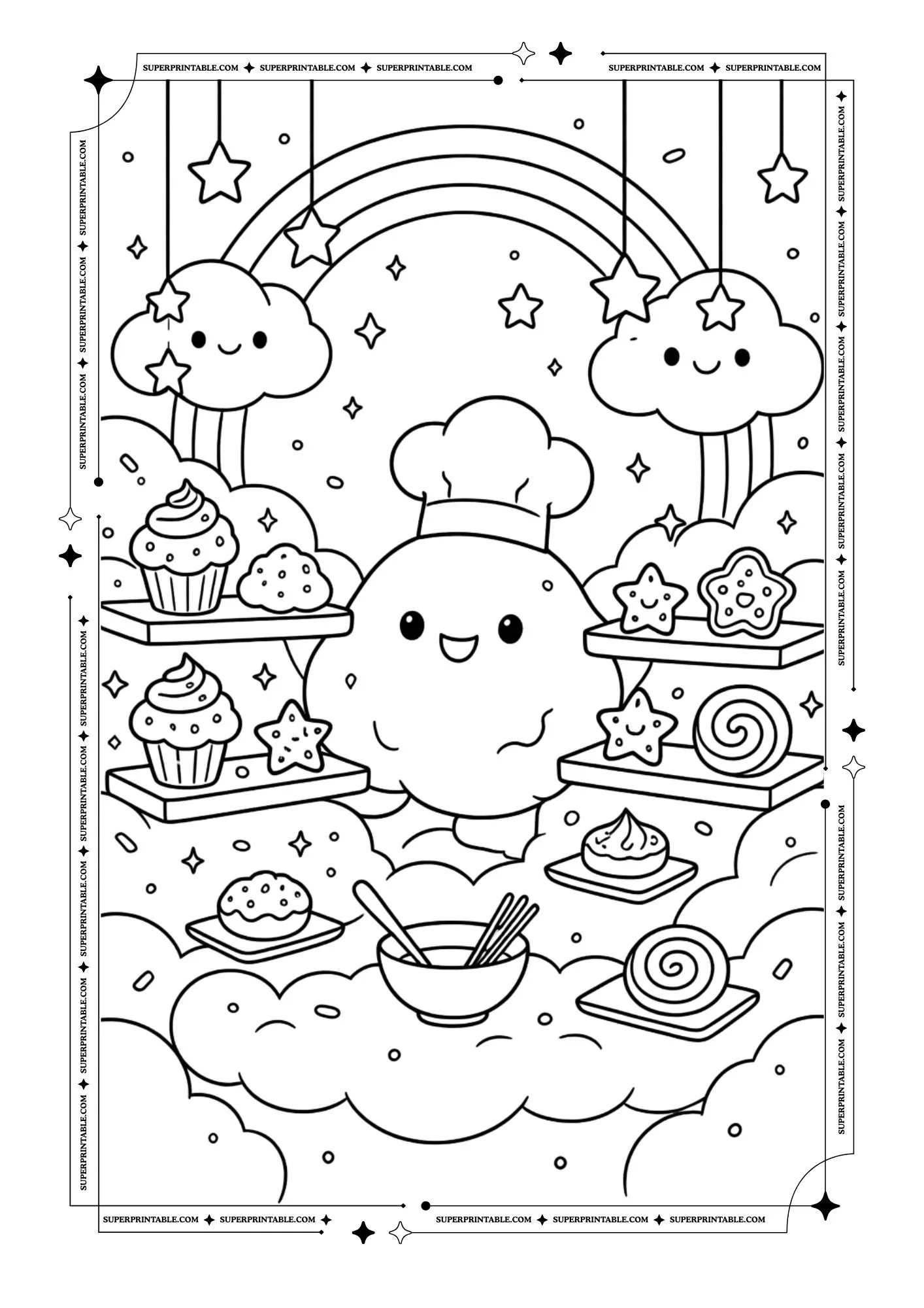 Cute Cloud World Coloring Pages 3
