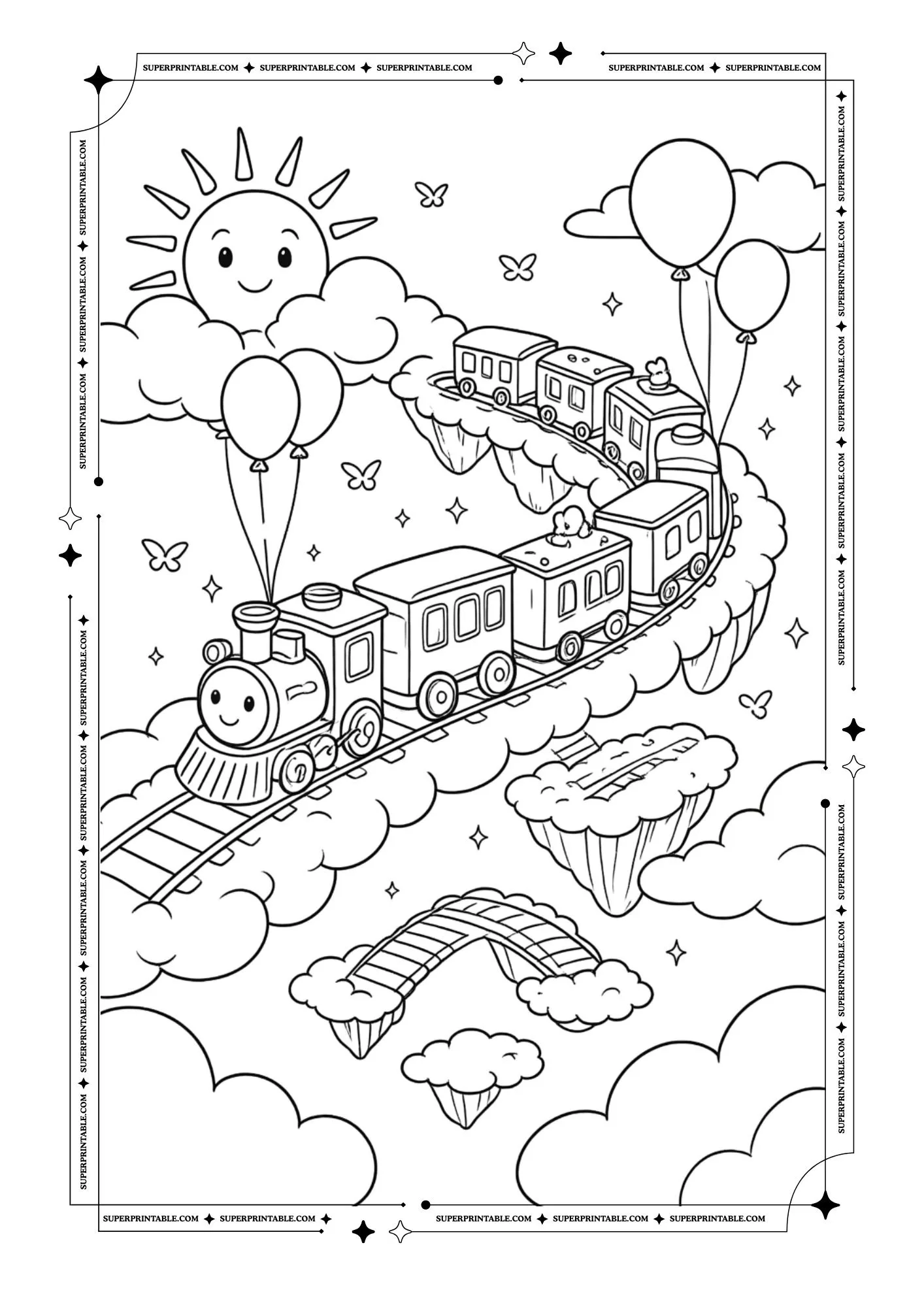 Cute Cloud World Coloring Pages 4