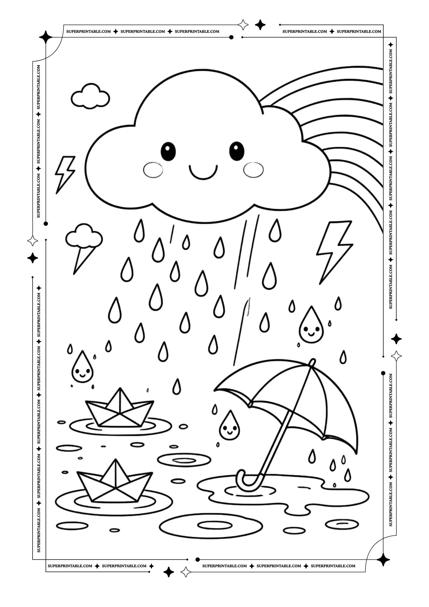 Cute Cloud World Coloring Pages 6