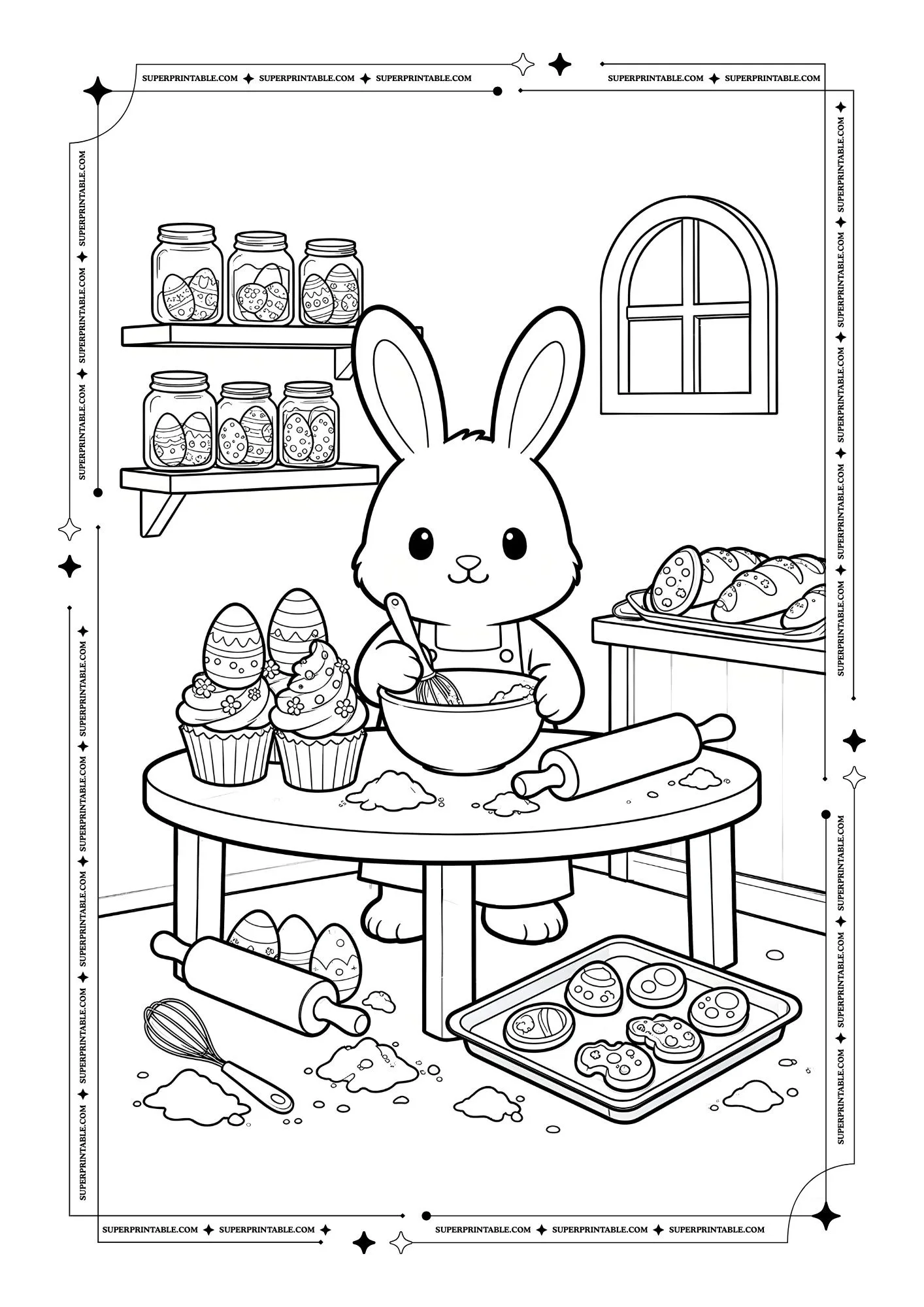 Cute Easter Friends Coloring Pages 4