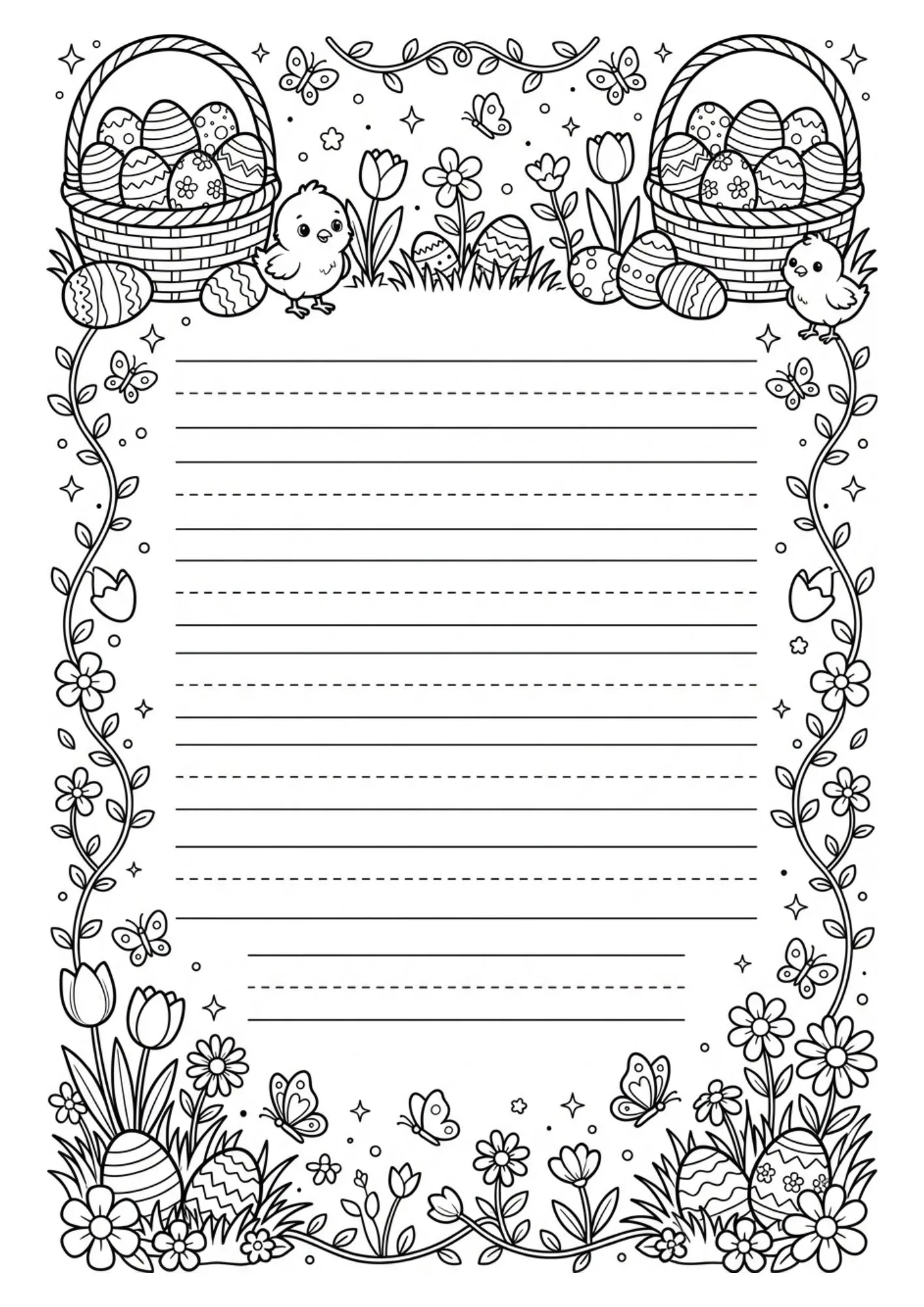 Cute Easter Writing Paper Pack for Kids 1