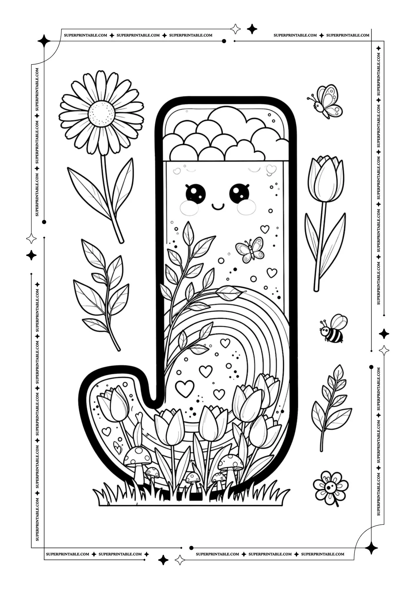 Cute March Alphabet Coloring Pages 10