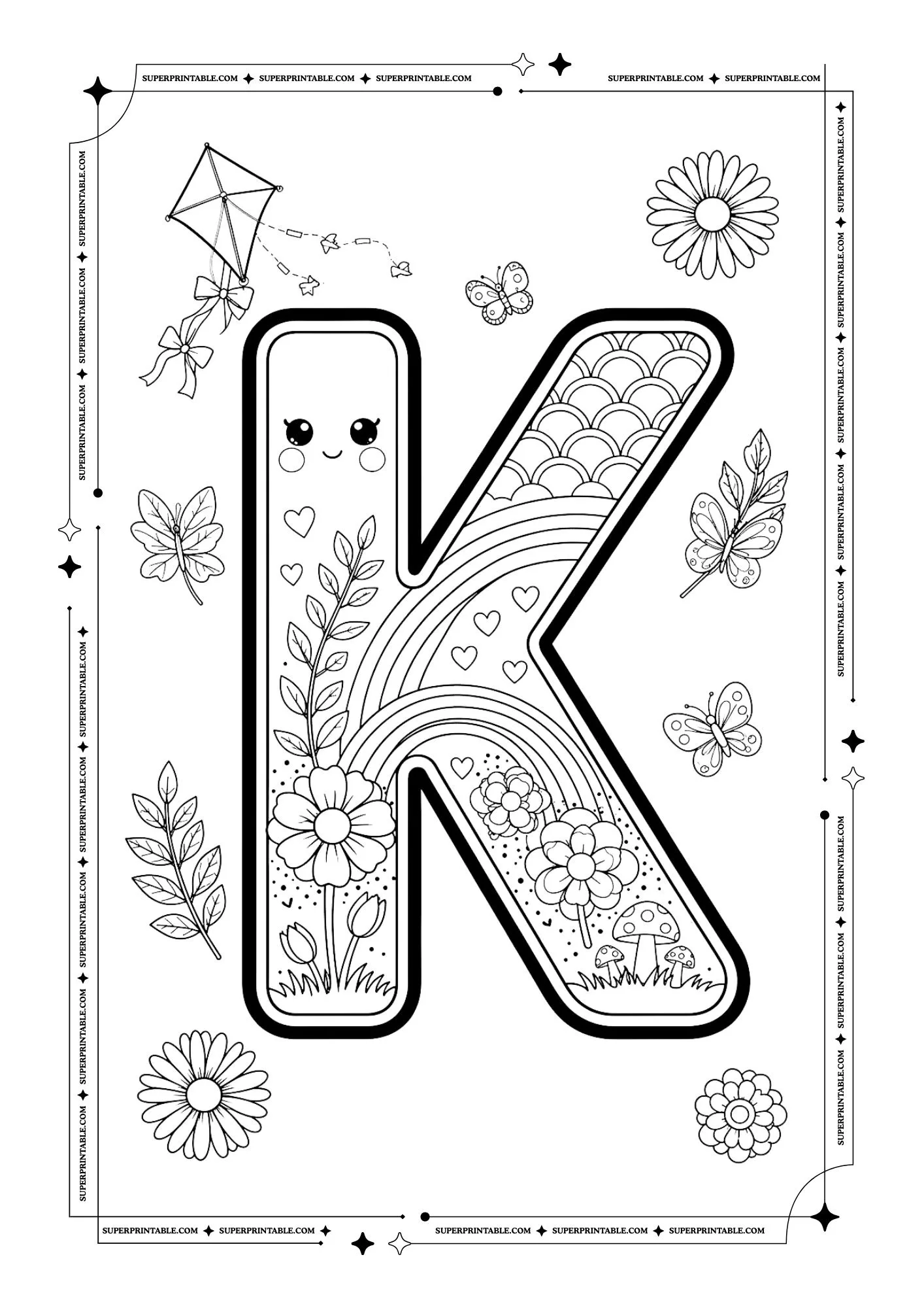 Cute March Alphabet Coloring Pages 11