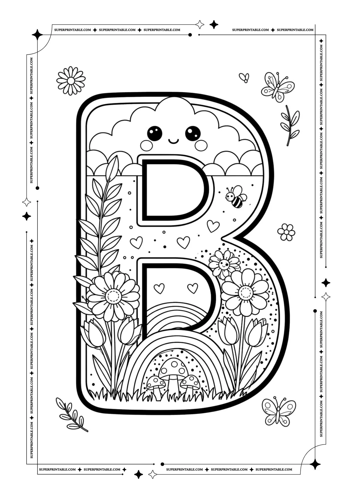 Cute March Alphabet Coloring Pages 2