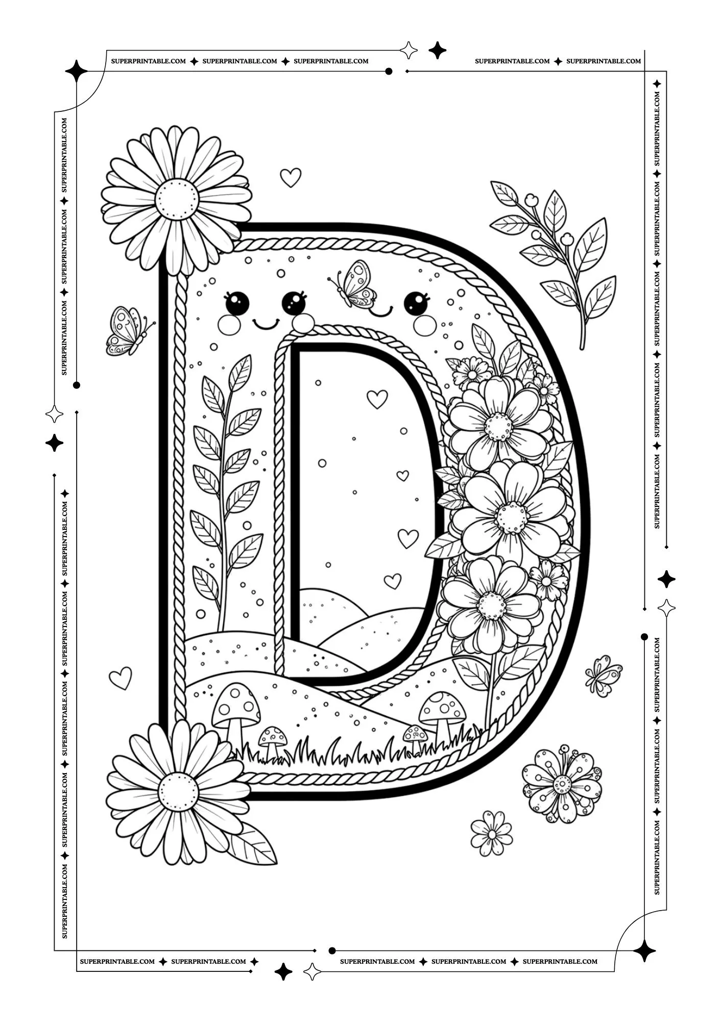 Cute March Alphabet Coloring Pages 4