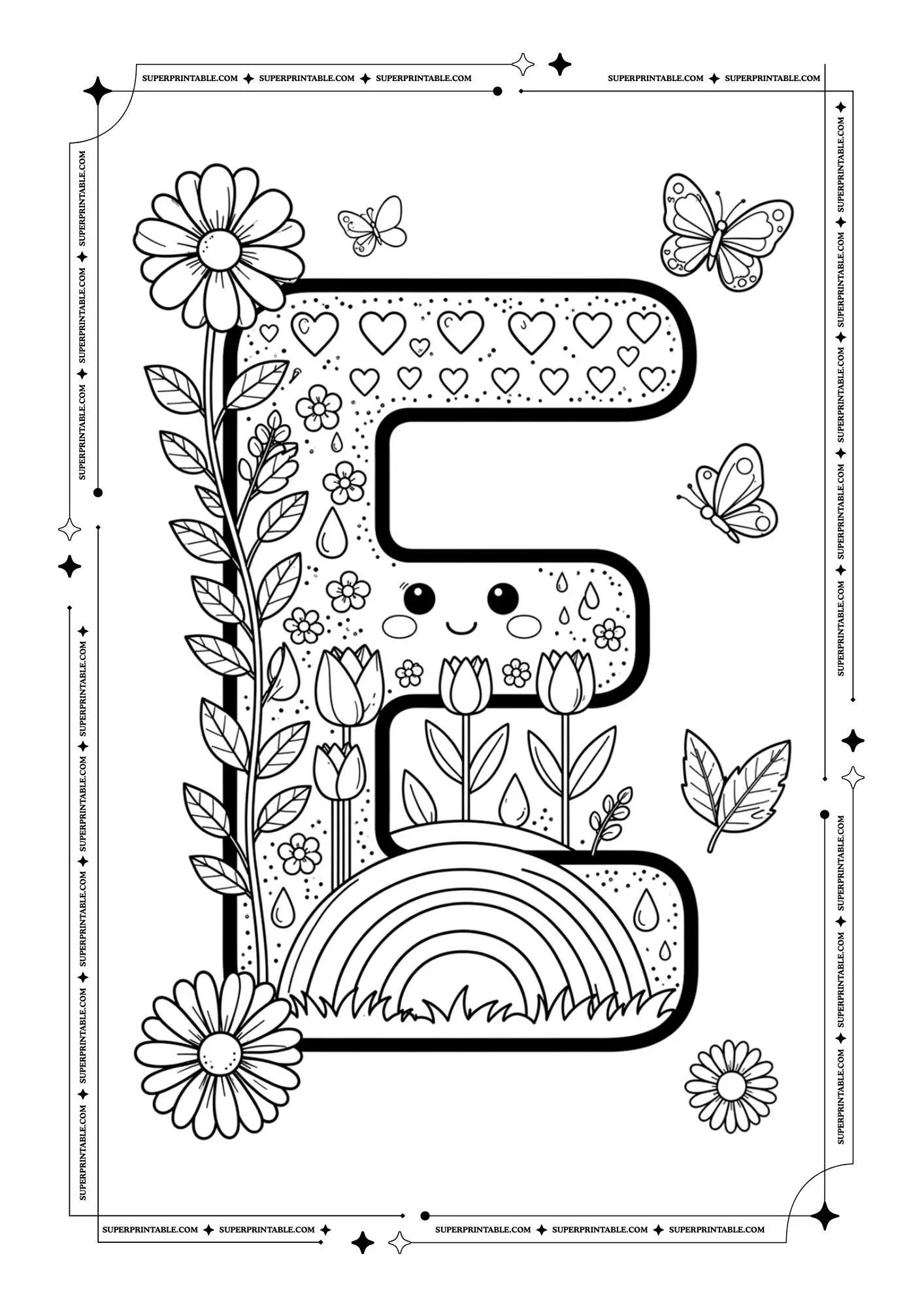 Cute March Alphabet Coloring Pages 5