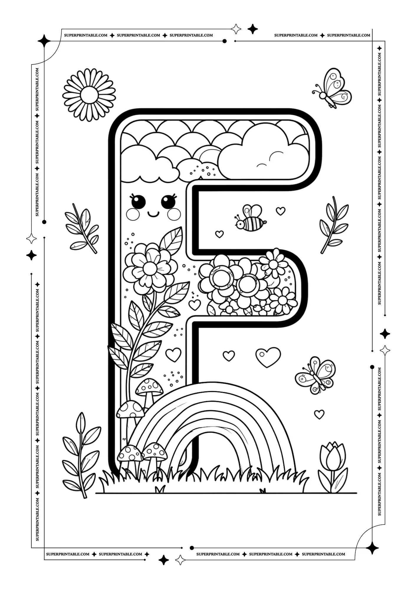 Cute March Alphabet Coloring Pages 6