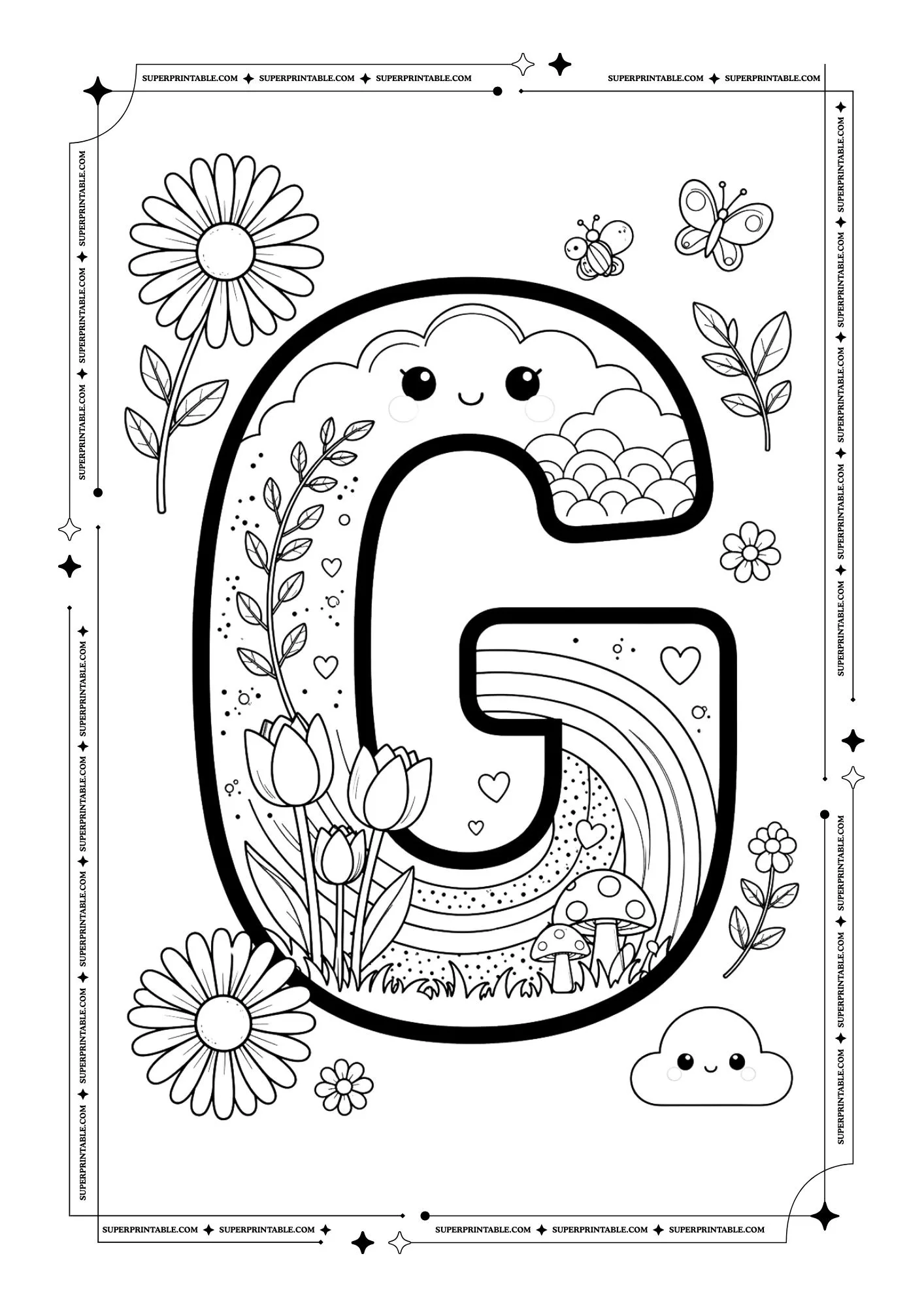 Cute March Alphabet Coloring Pages 7