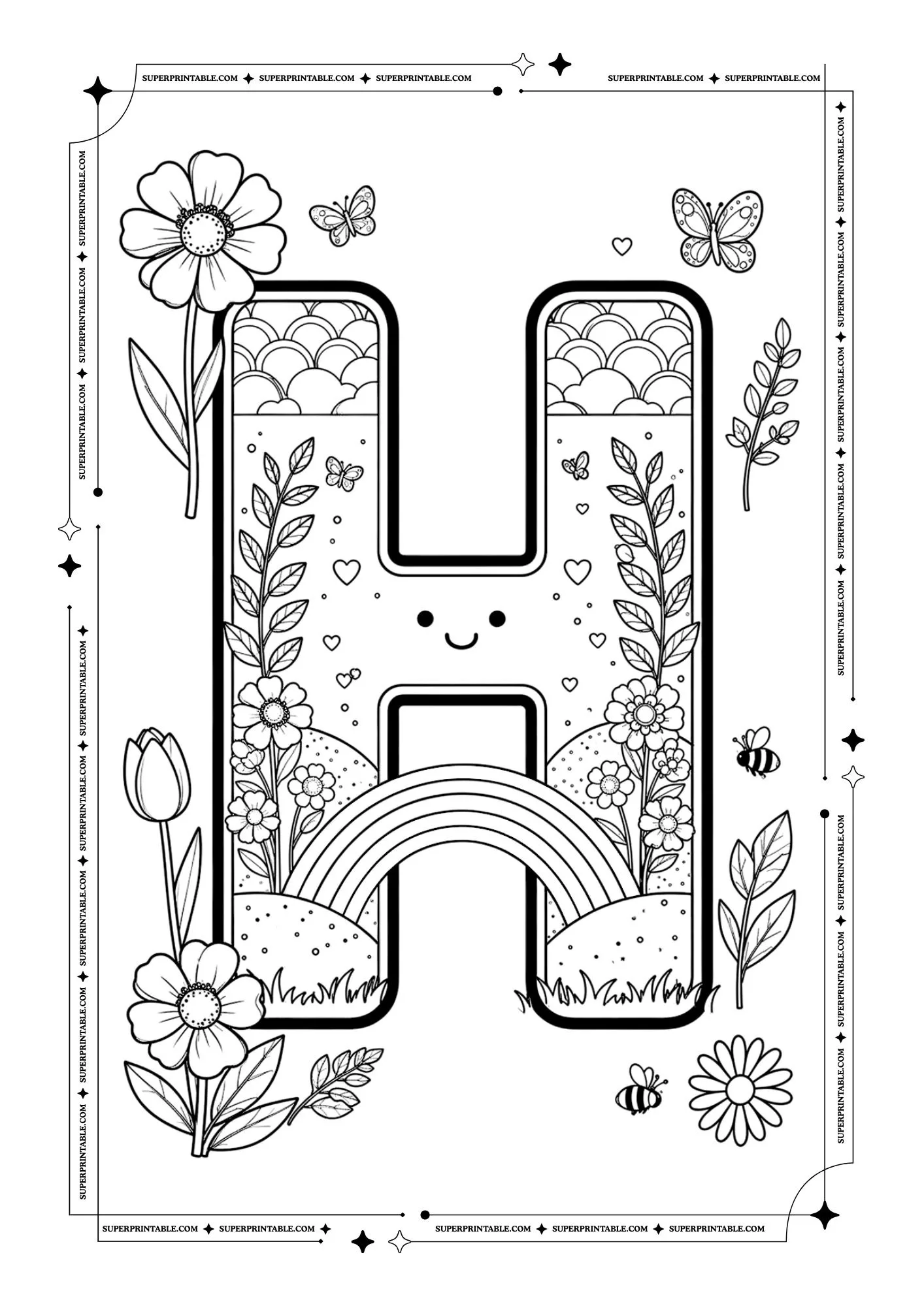 Cute March Alphabet Coloring Pages 8
