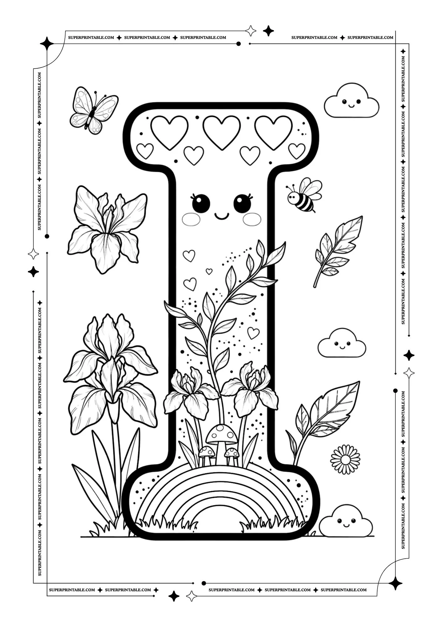 Cute March Alphabet Coloring Pages 9