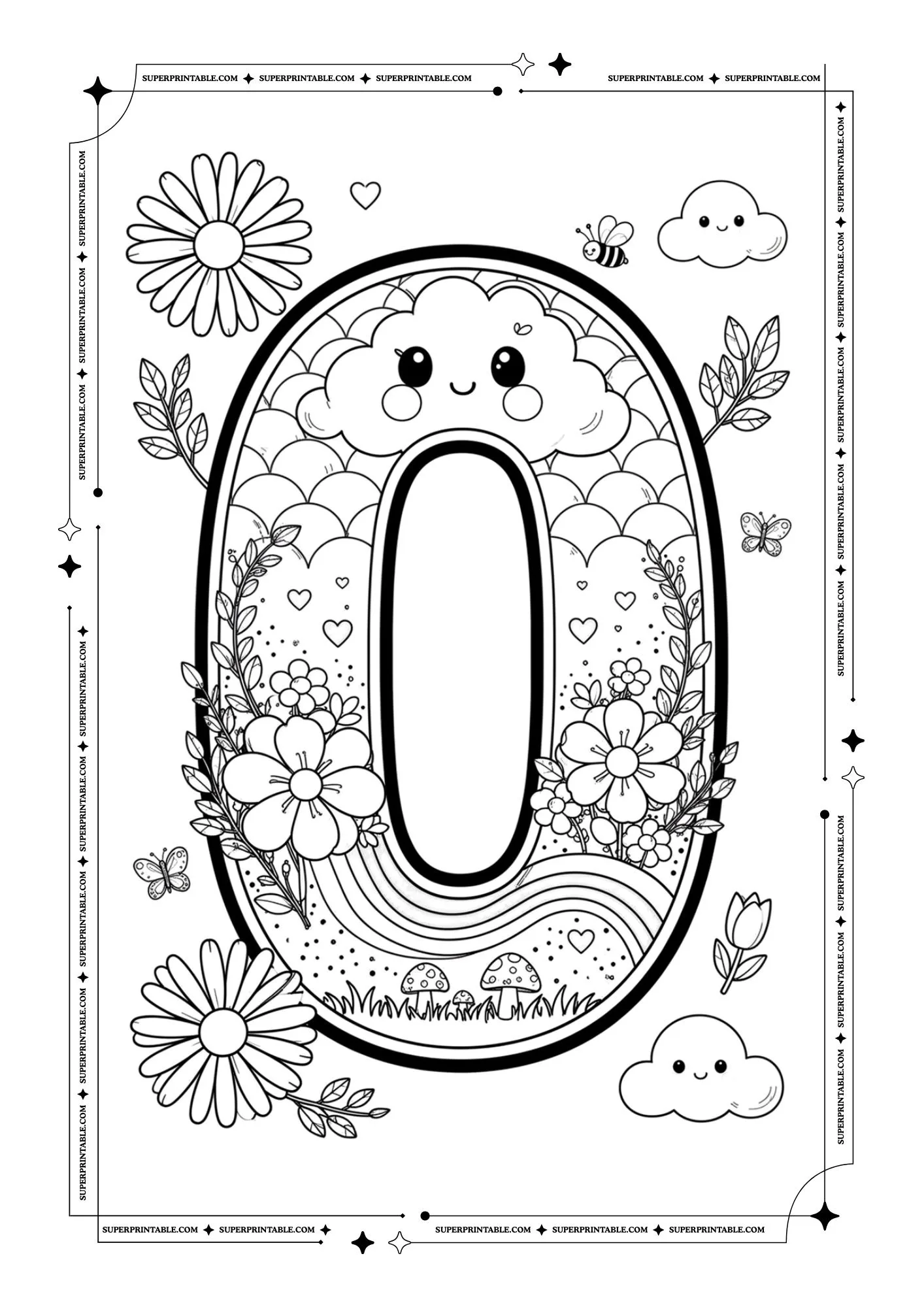 Cute March Number Coloring Pages 1