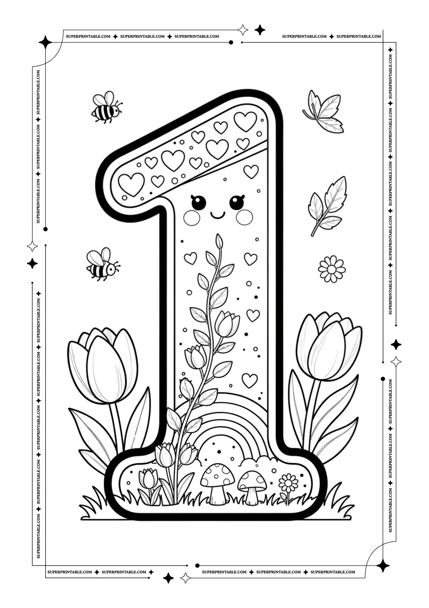 Cute March Number Coloring Pages 2