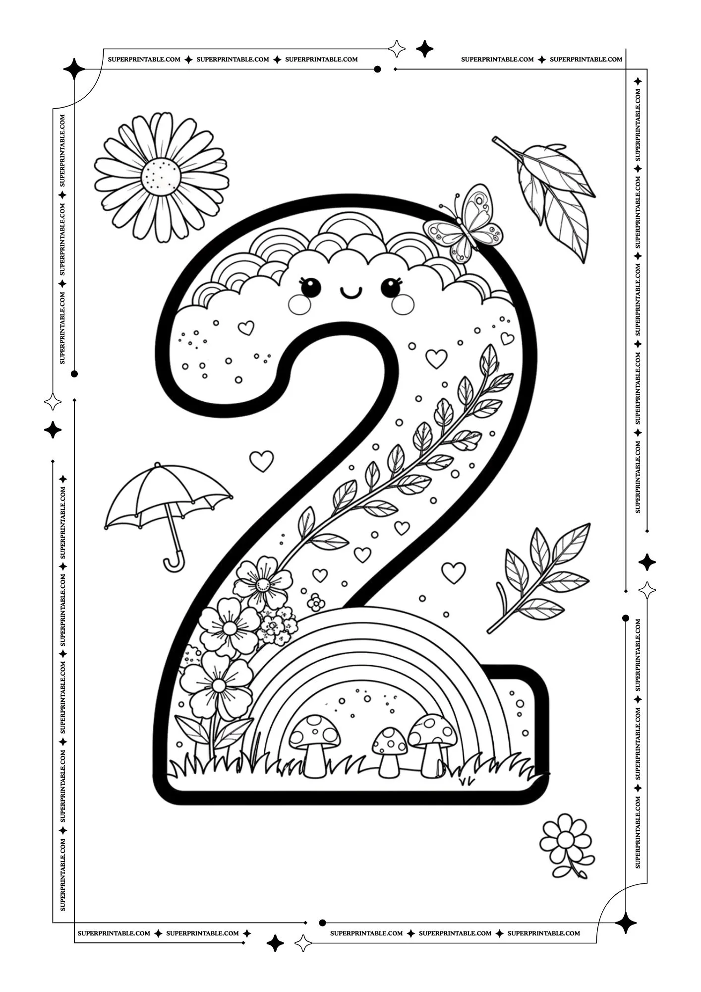 Cute March Number Coloring Pages 3