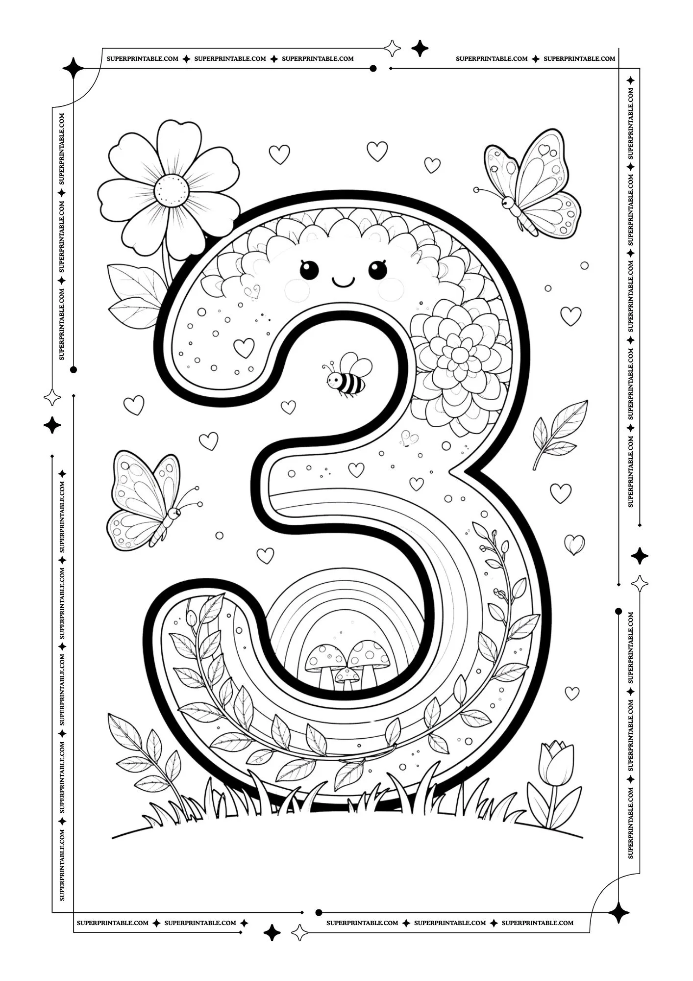 Cute March Number Coloring Pages 4