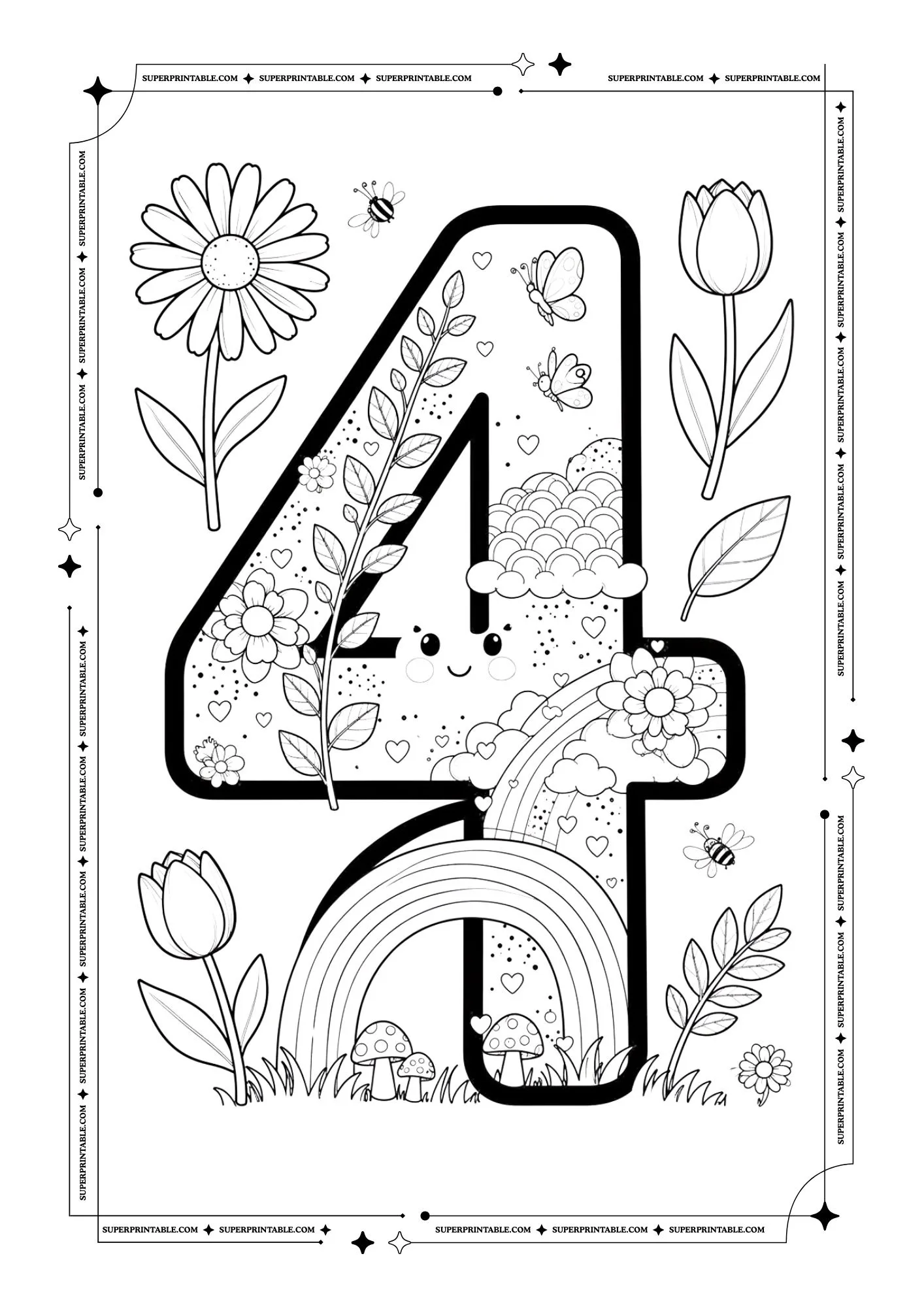 Cute March Number Coloring Pages 5