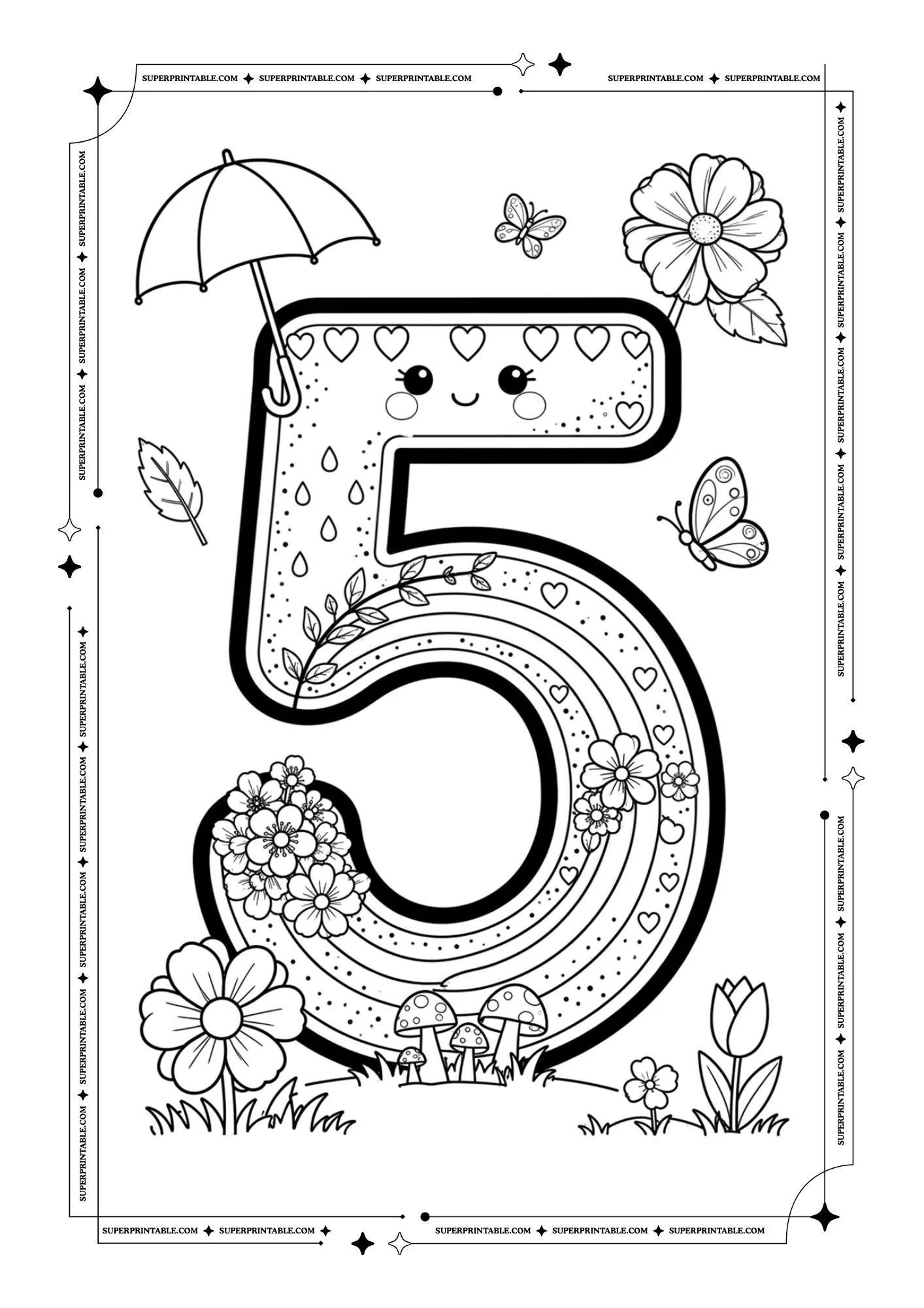 Cute March Number Coloring Pages 6