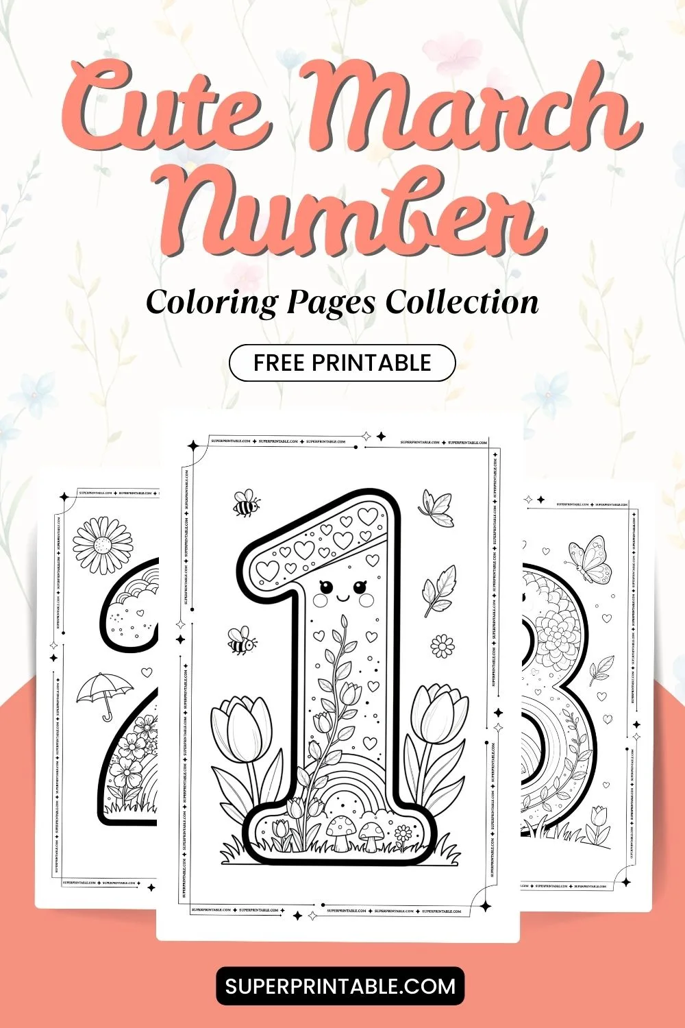 Cute March Number Coloring Pages Pinterest Image