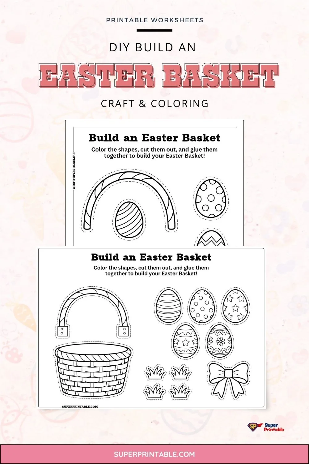 DIY Build An Easter Basket Craft & Coloring Pinterest Image