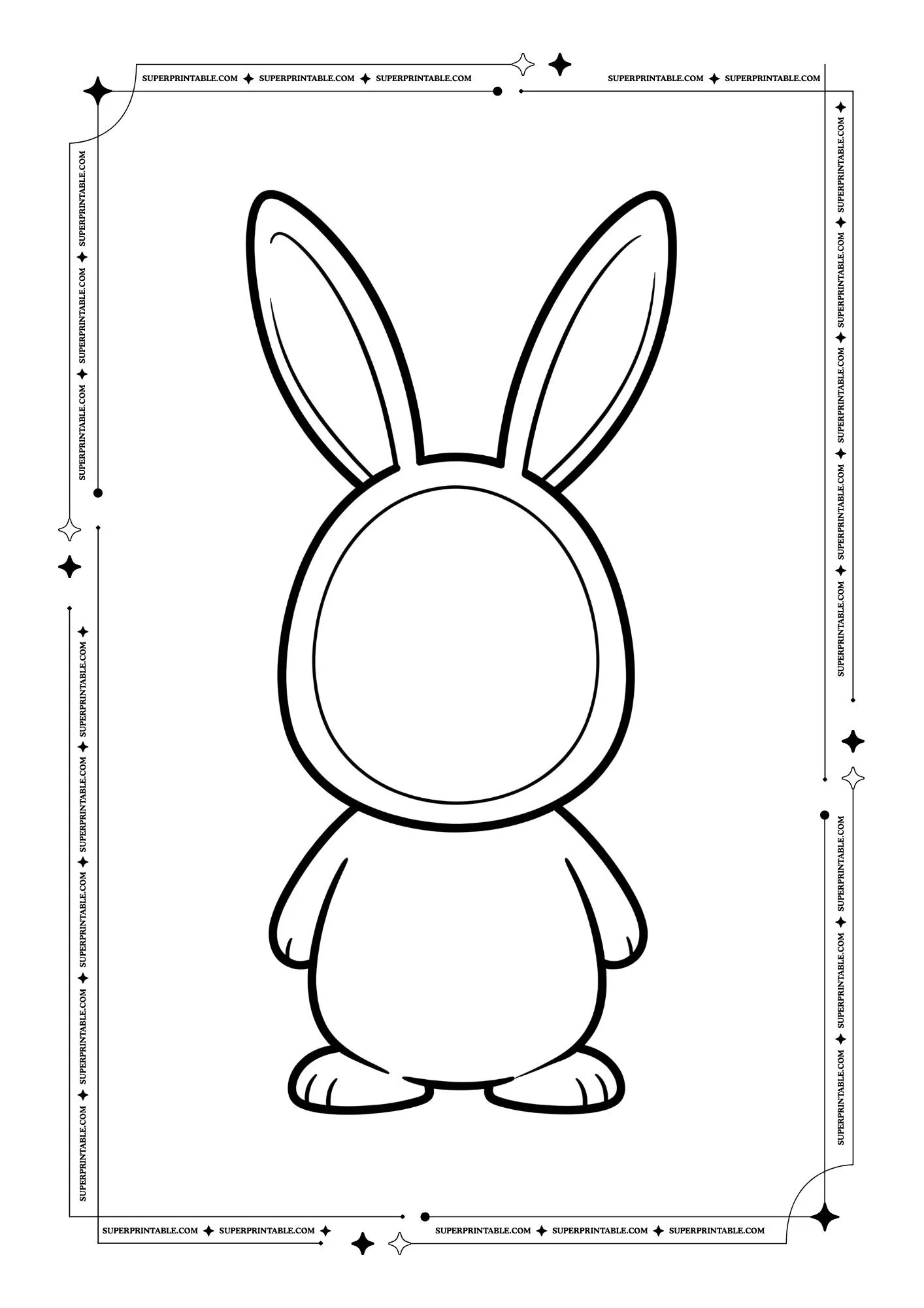 Draw Bunny Face Template 2
