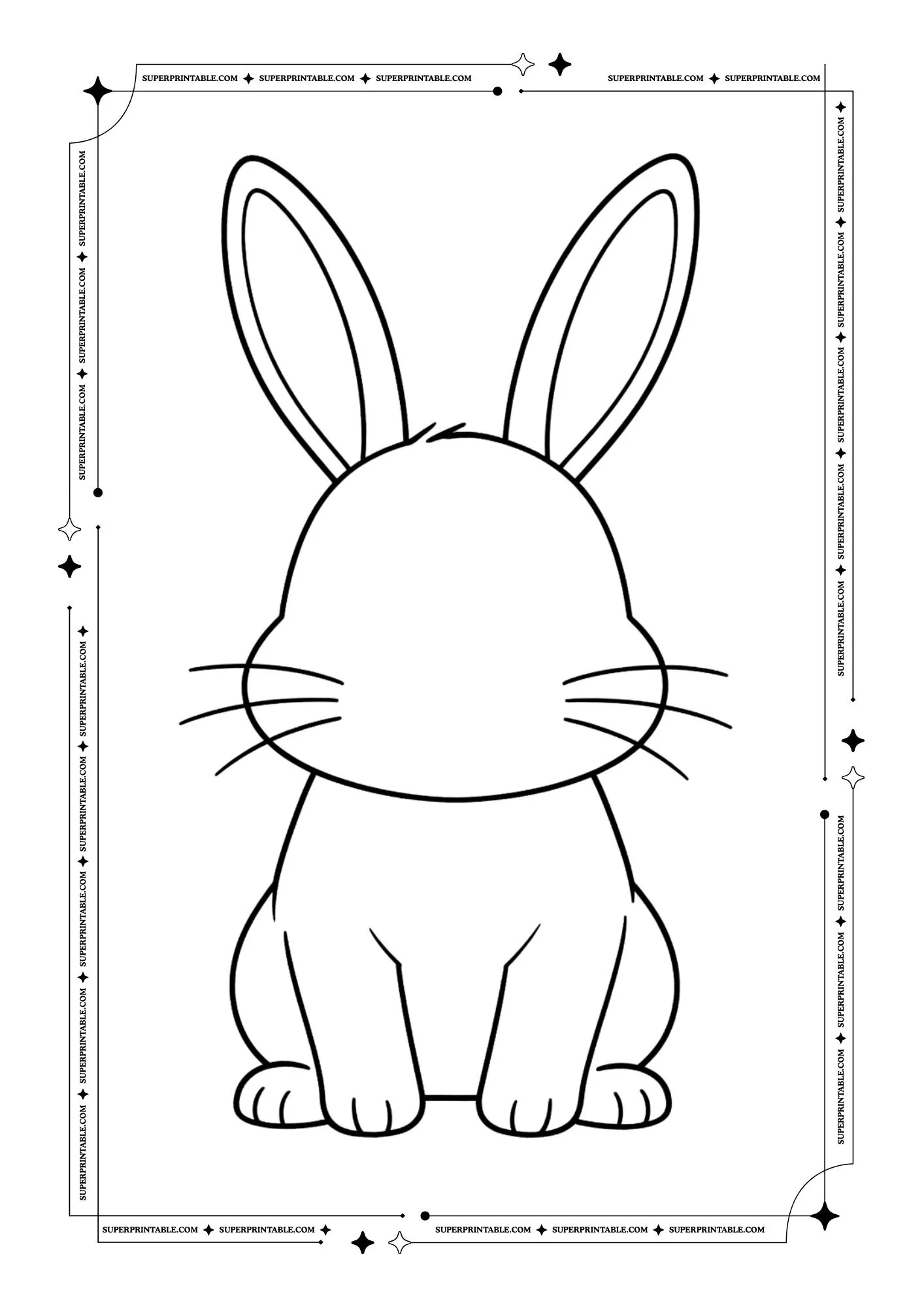 Draw Bunny Face Template 3