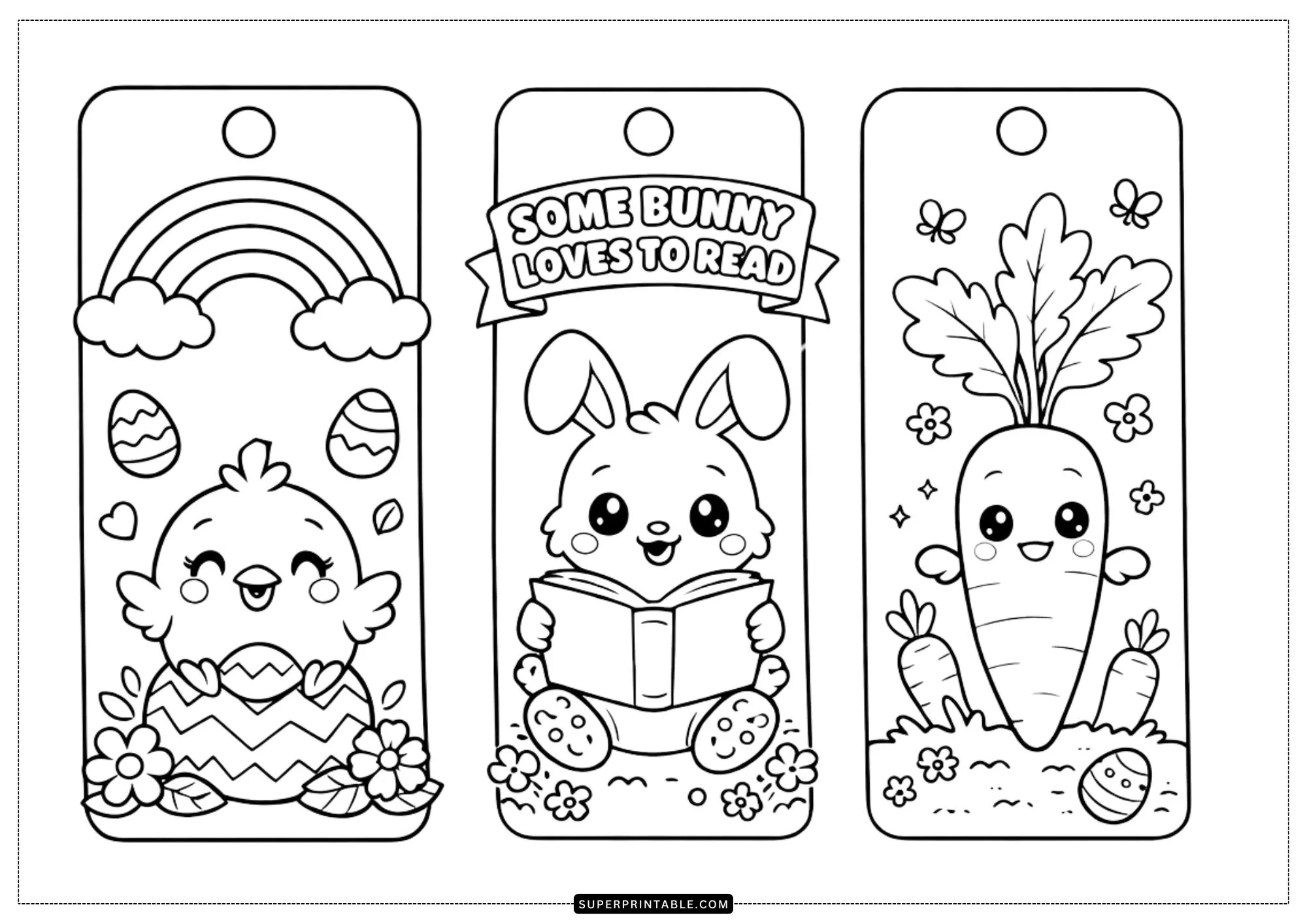 Easter Bookmark Coloring Pages 2