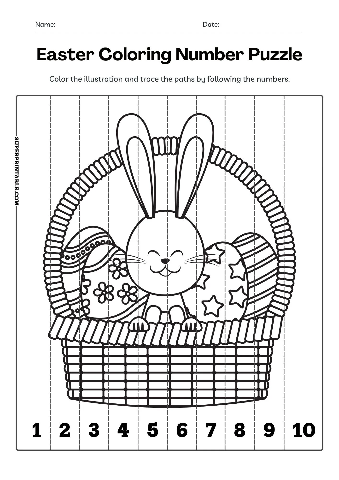 Easter Coloring Number Puzzle 1