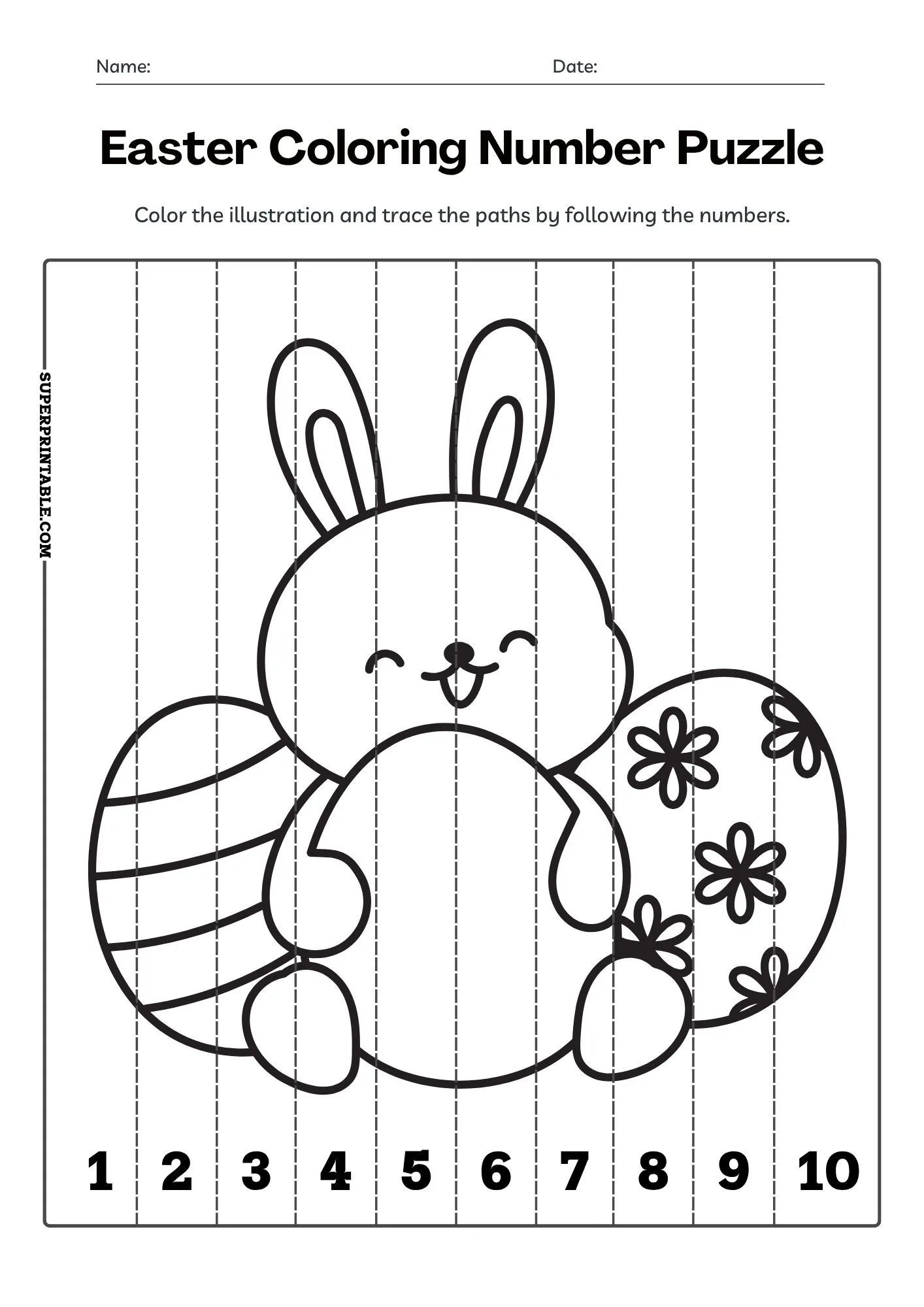 Easter Coloring Number Puzzle 2