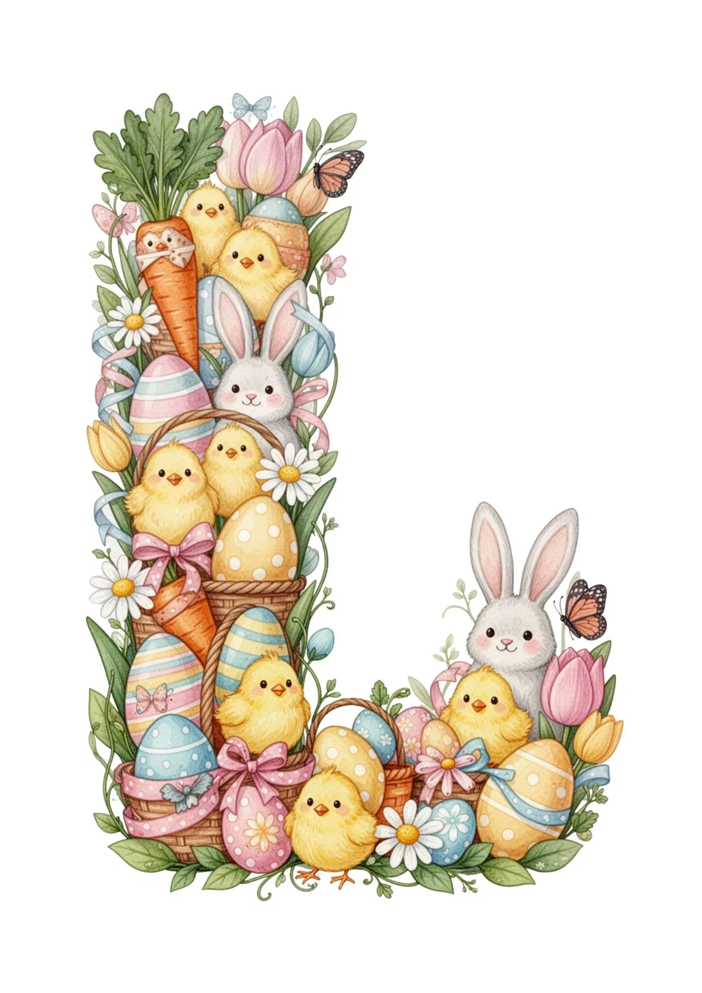 Easter Decoration Alphabet & Numbers PNG 12