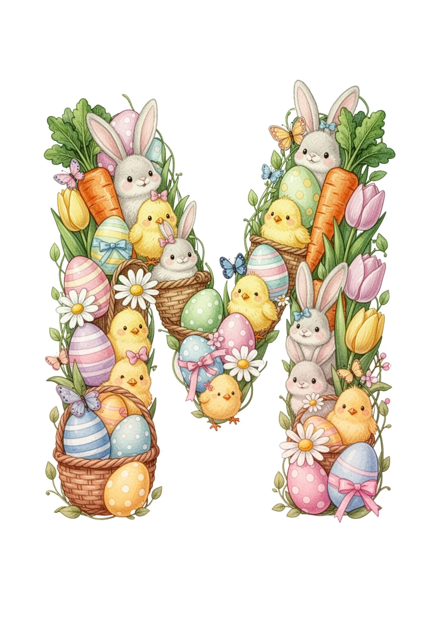 Easter Decoration Alphabet & Numbers PNG 13