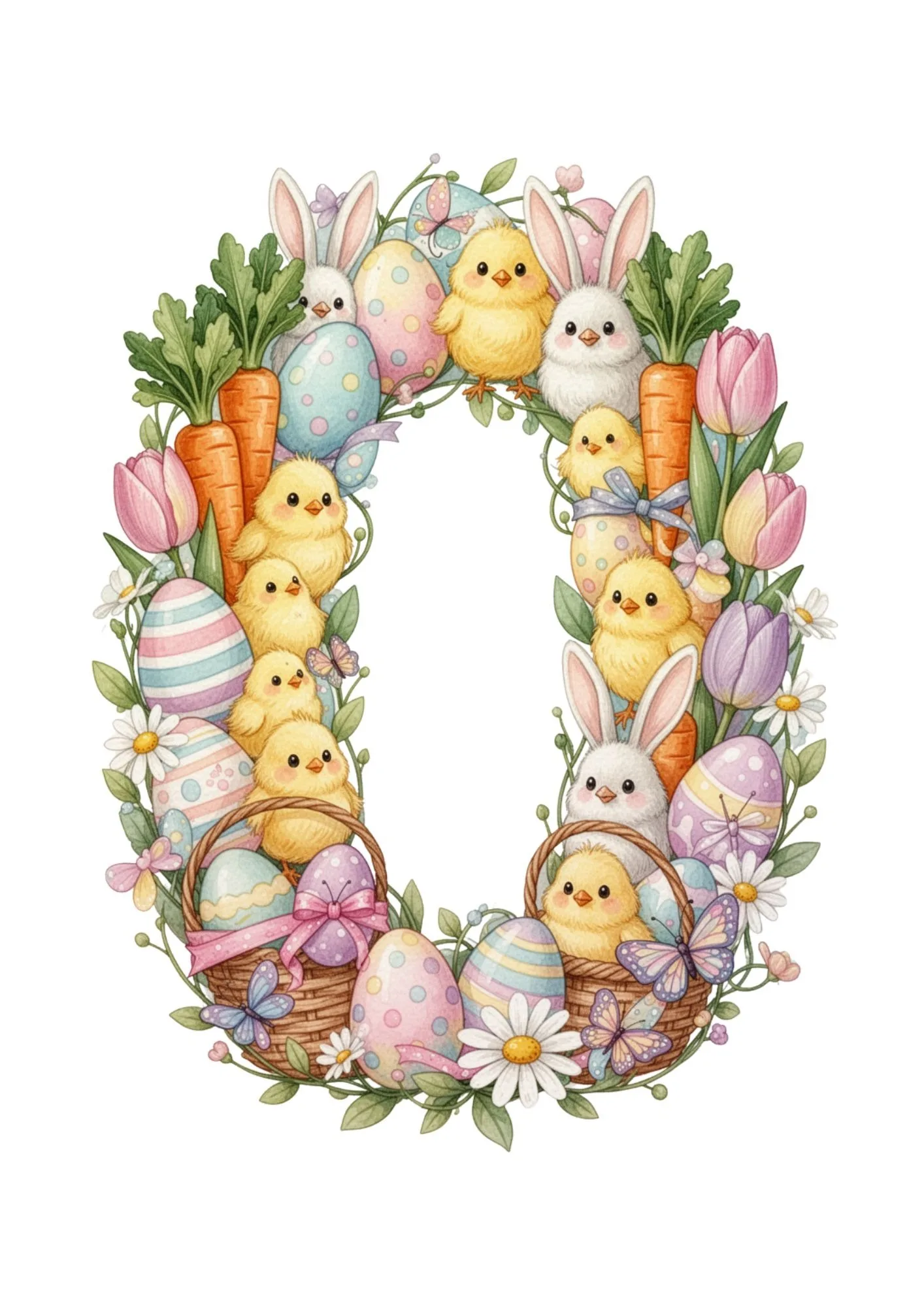 Easter Decoration Alphabet & Numbers PNG 15