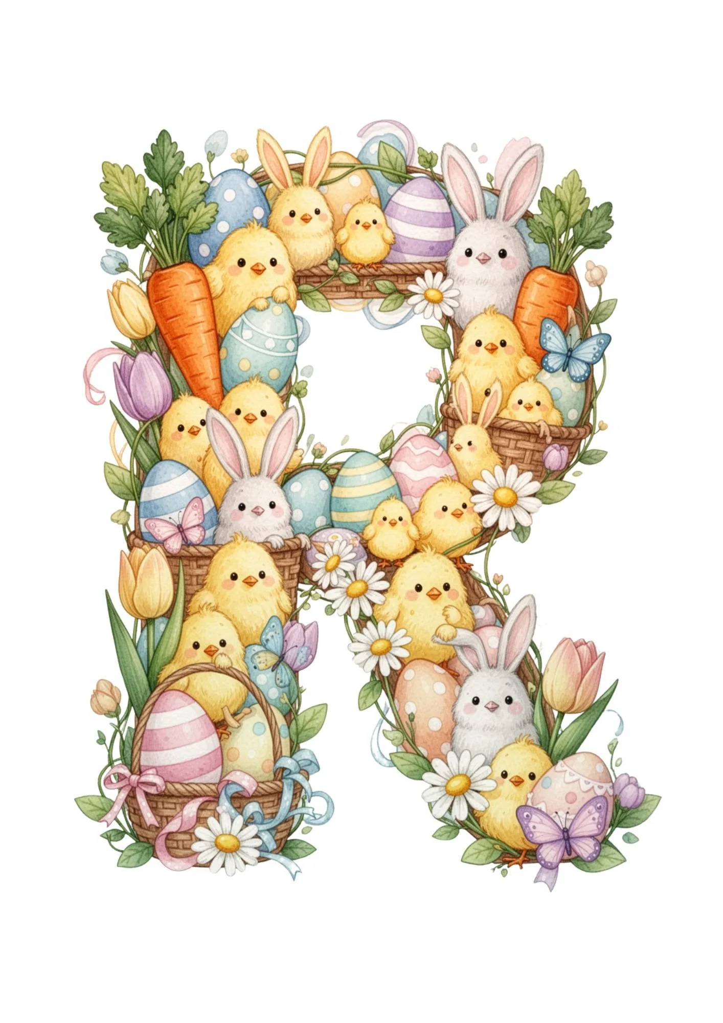 Easter Decoration Alphabet & Numbers PNG 18