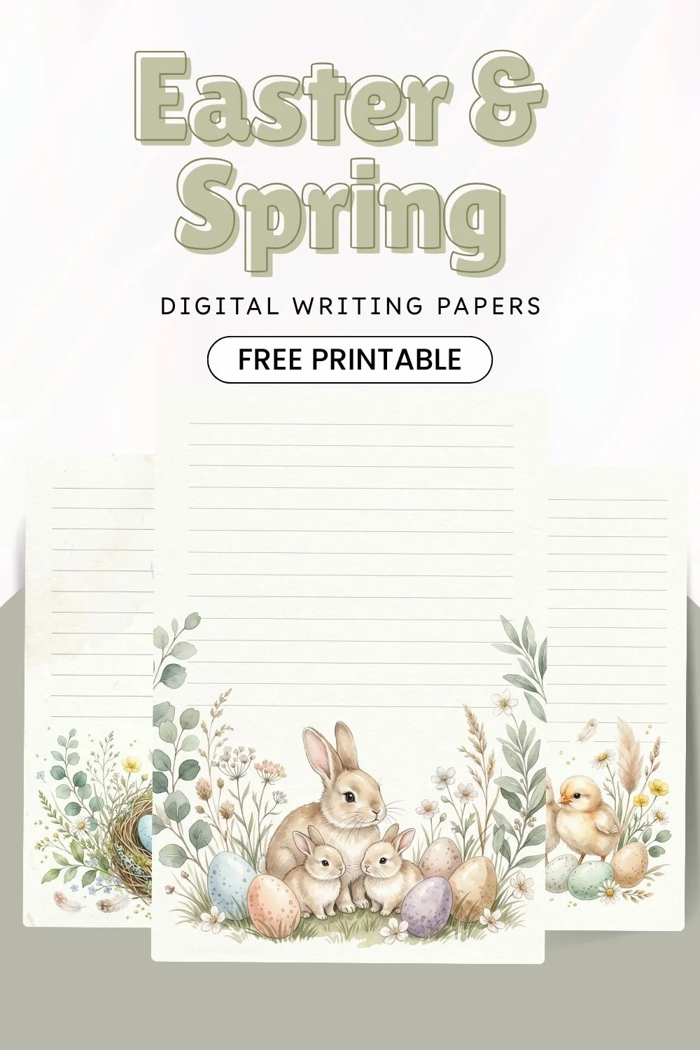 Easter & Spring Digital Writing Papers Pinterest Image