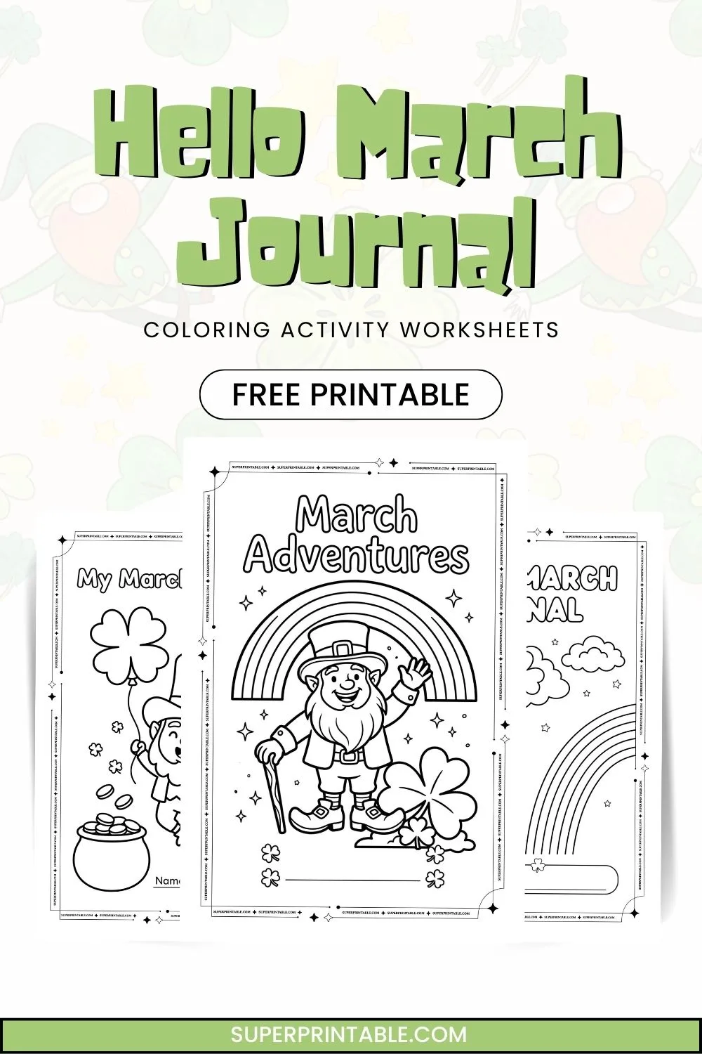 Hello March Journal Coloring Activity Worksheets Pinterest Image