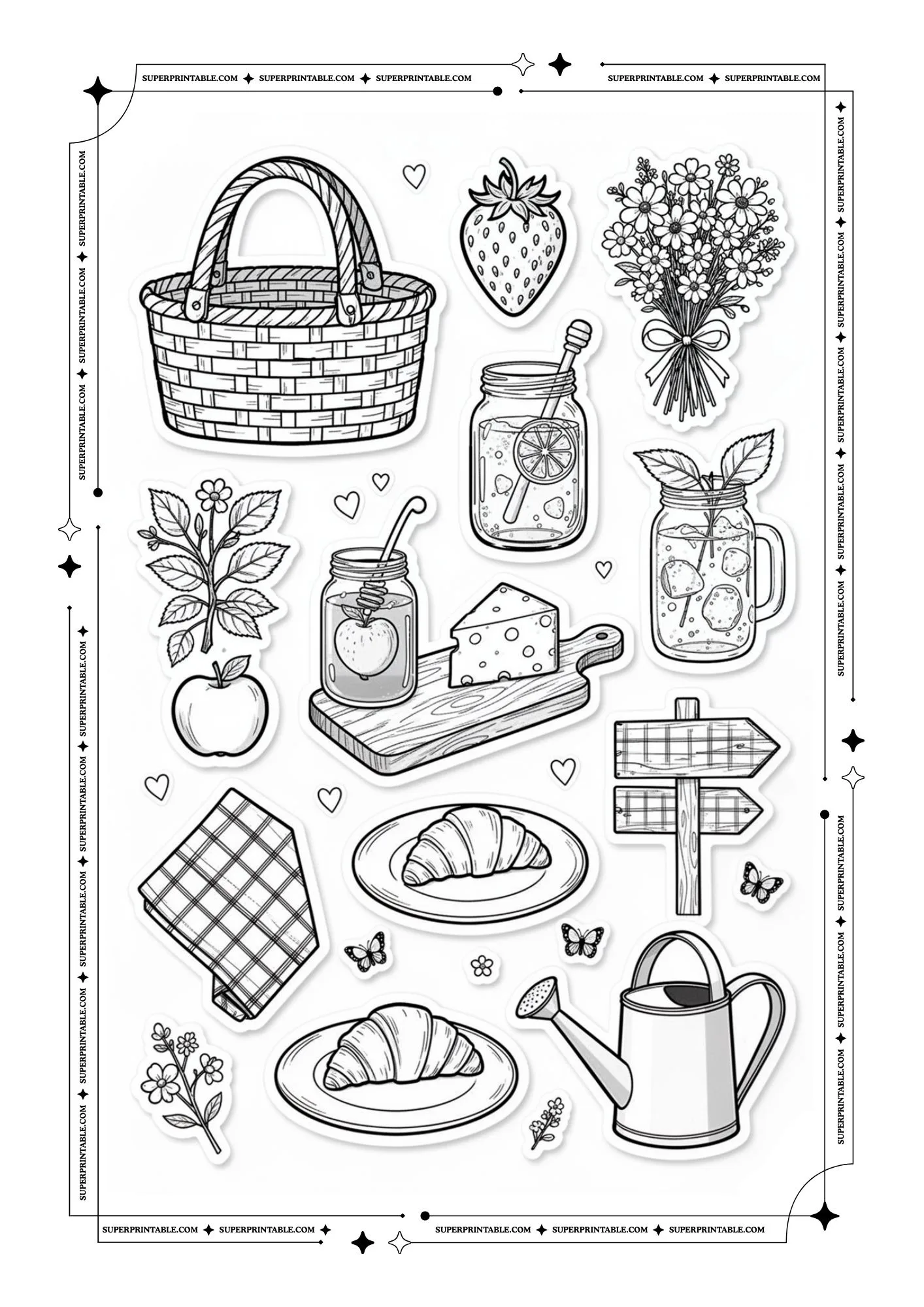 Journal Stickers Coloring Pages 2