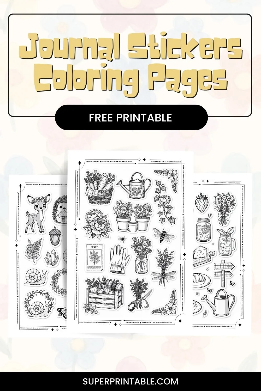 Journal Stickers Coloring Pages Pinterest Image