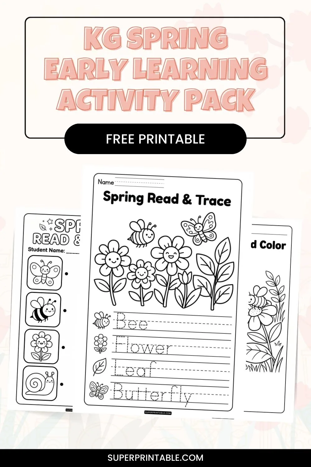 KG Spring Early Learning Activity Pack Pinterest Image