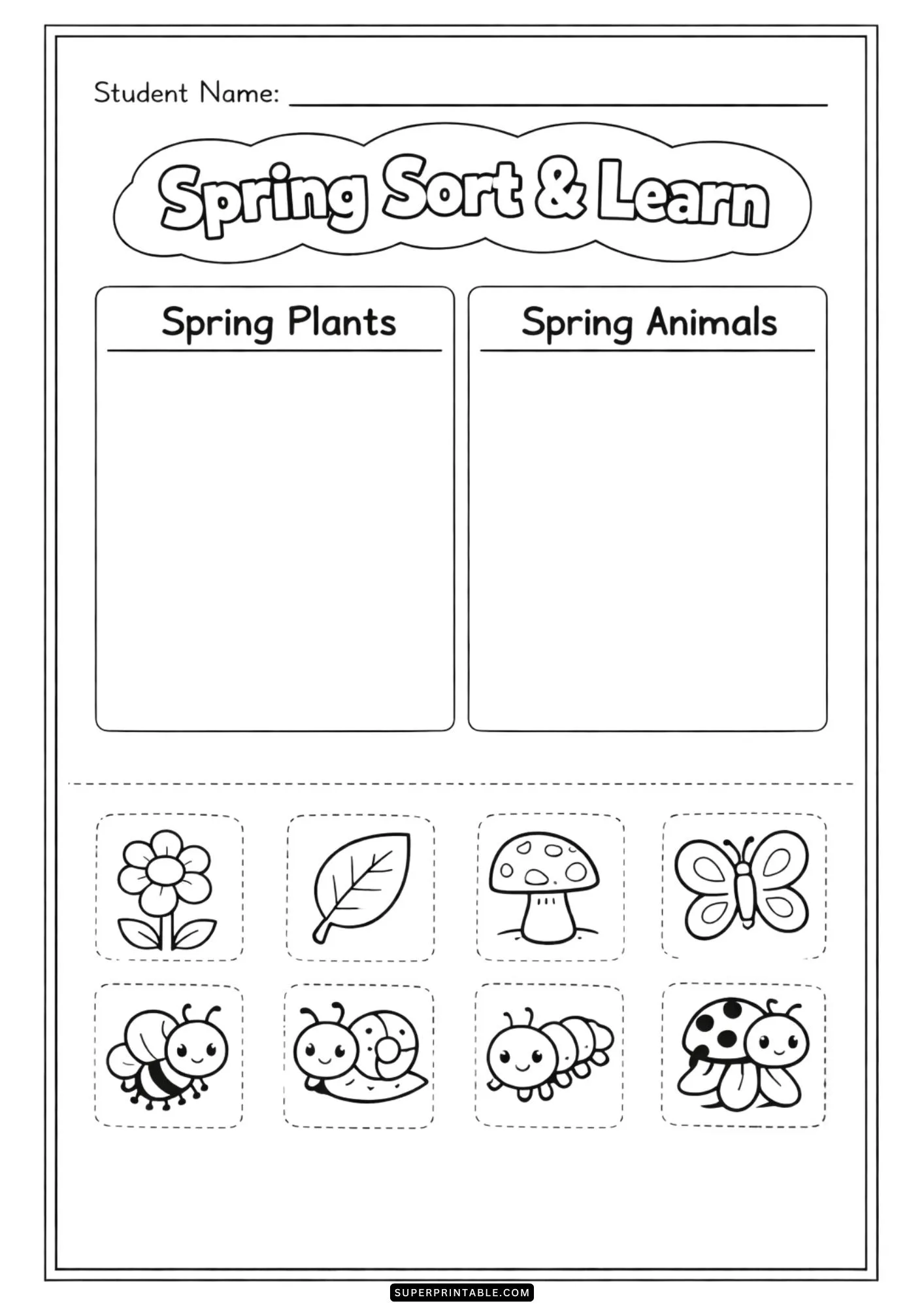 Kindergarten Spring Reading Toolkit Coloring 2