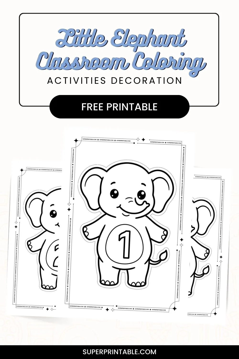 Little Elephant Classroom Coloring Activities Decoration Pinterest Image