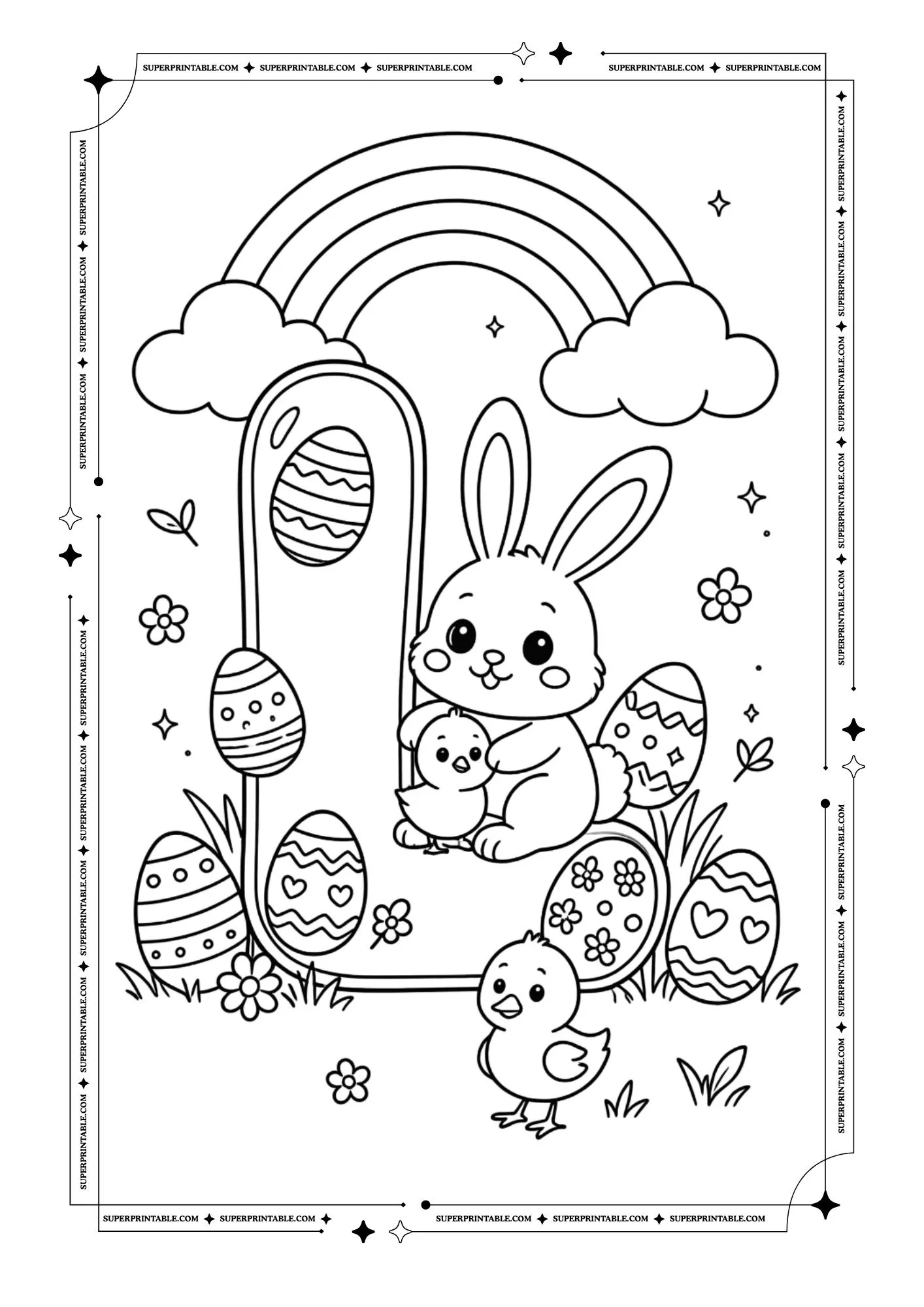 Magical Easter Alphabet Coloring Page 12