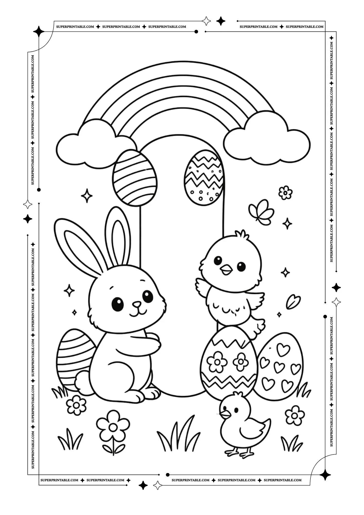 Magical Easter Alphabet Coloring Page 9