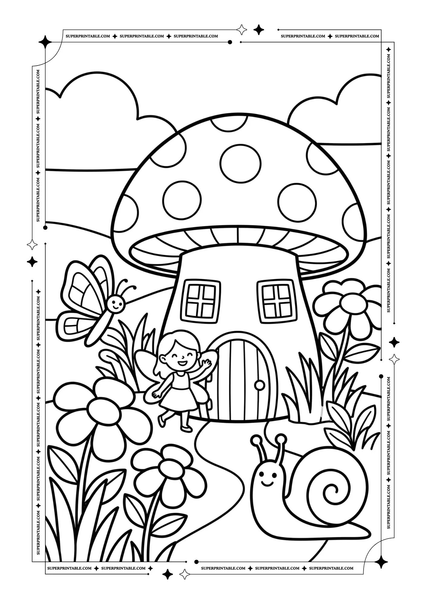 Magical Fairy Coloring Pages for Kids 2