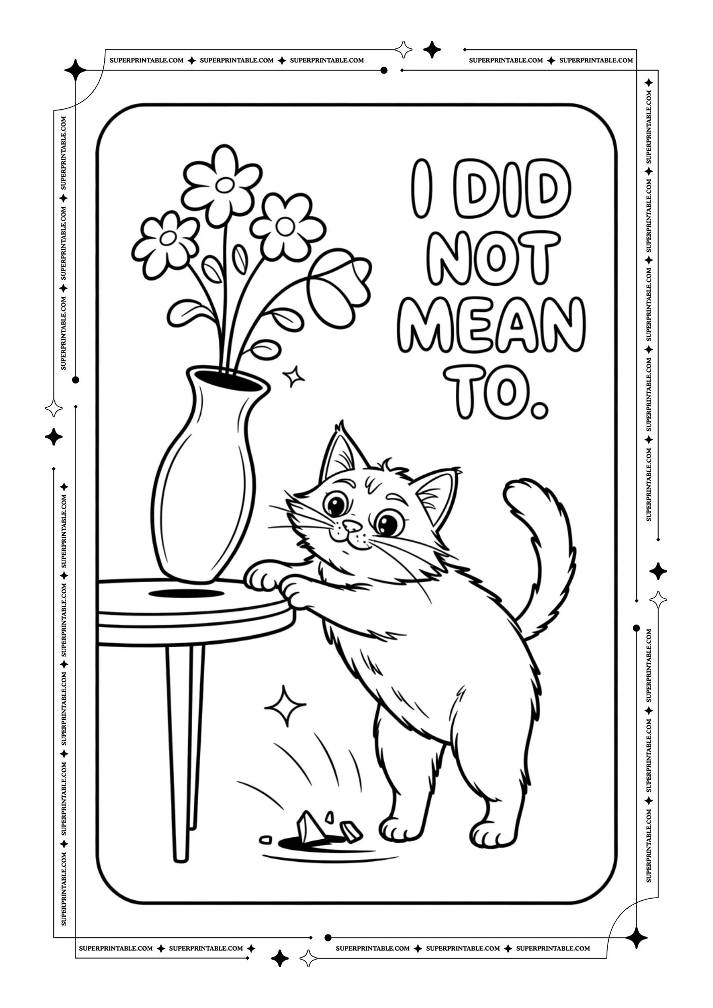 Naughty Cats Coloring Pages 4