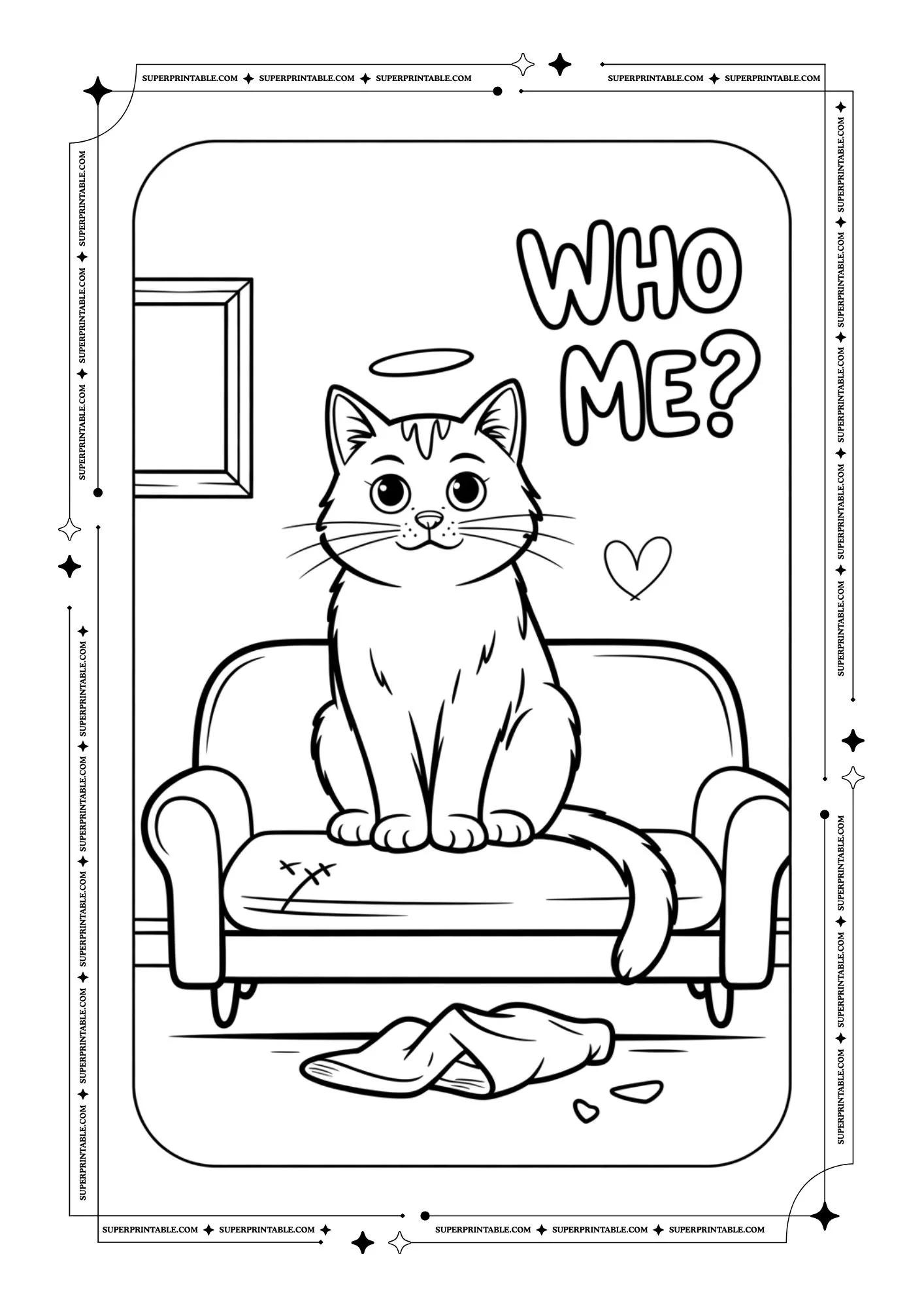 Naughty Cats Coloring Pages 5