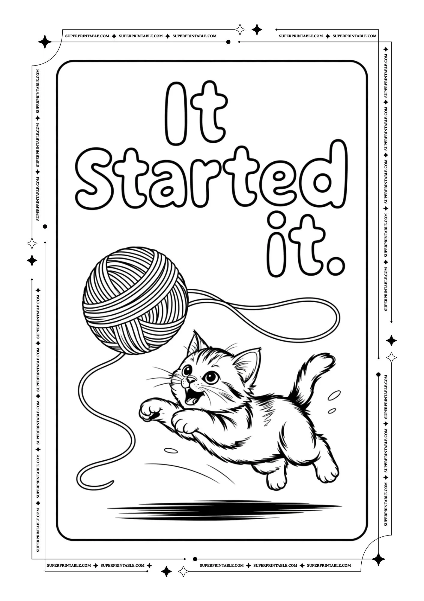 Naughty Cats Coloring Pages 6