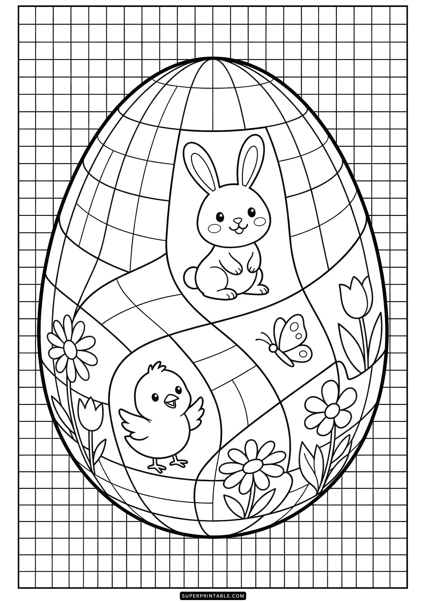 Optical Illusion Easter Coloring Pages for Spring 1