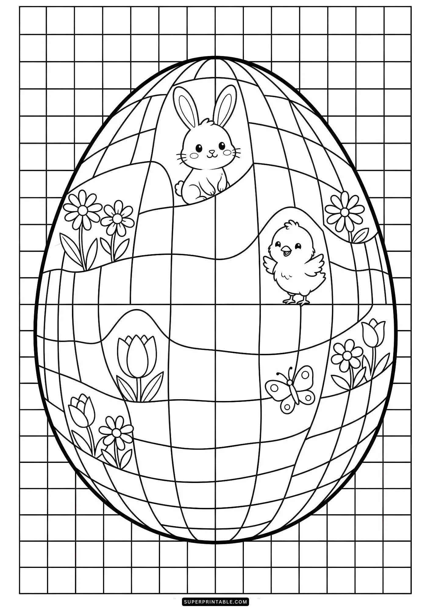 Optical Illusion Easter Coloring Pages for Spring 2