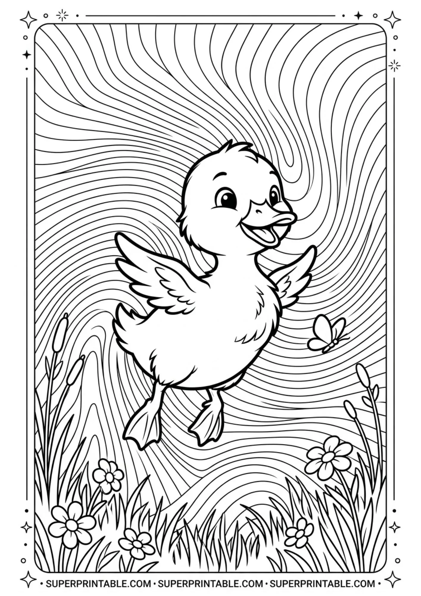 Optical Illusion Easter Duckling Coloring Pages 2