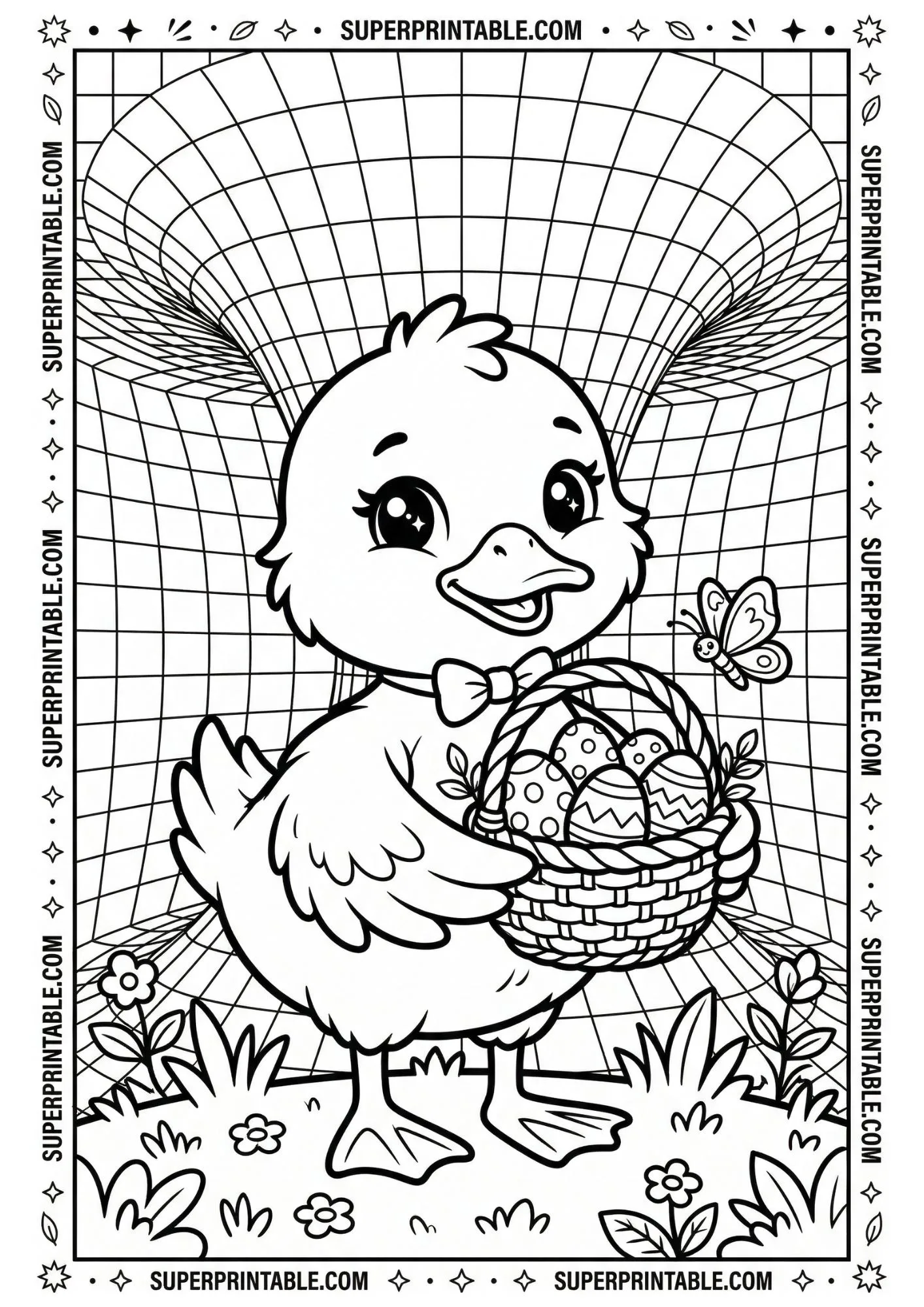 Optical Illusion Easter Duckling Coloring Pages 5