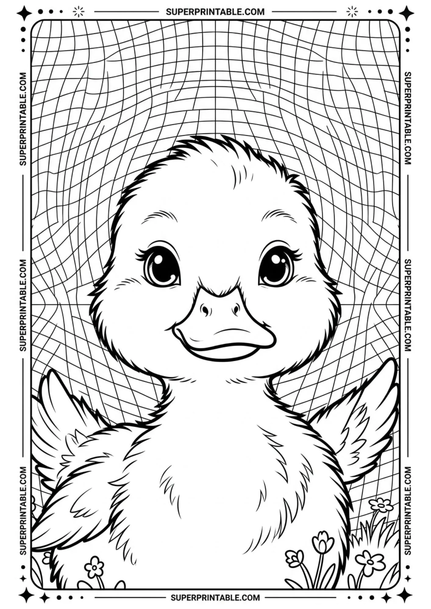 Optical Illusion Easter Duckling Coloring Pages 6